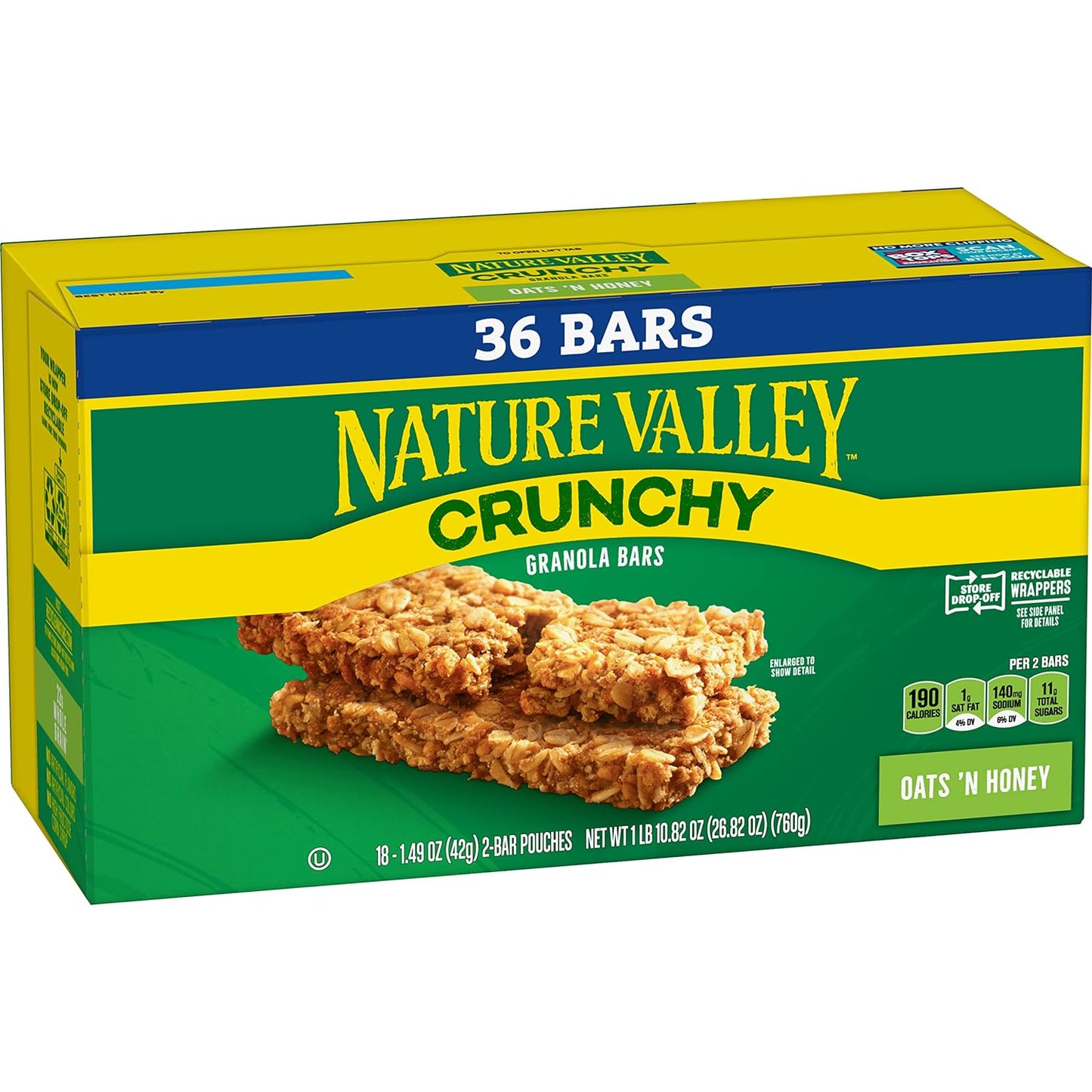 Nature Valley Crunchy Granola Bars, Oats 'n Honey, 48 Count, 35.76 oz