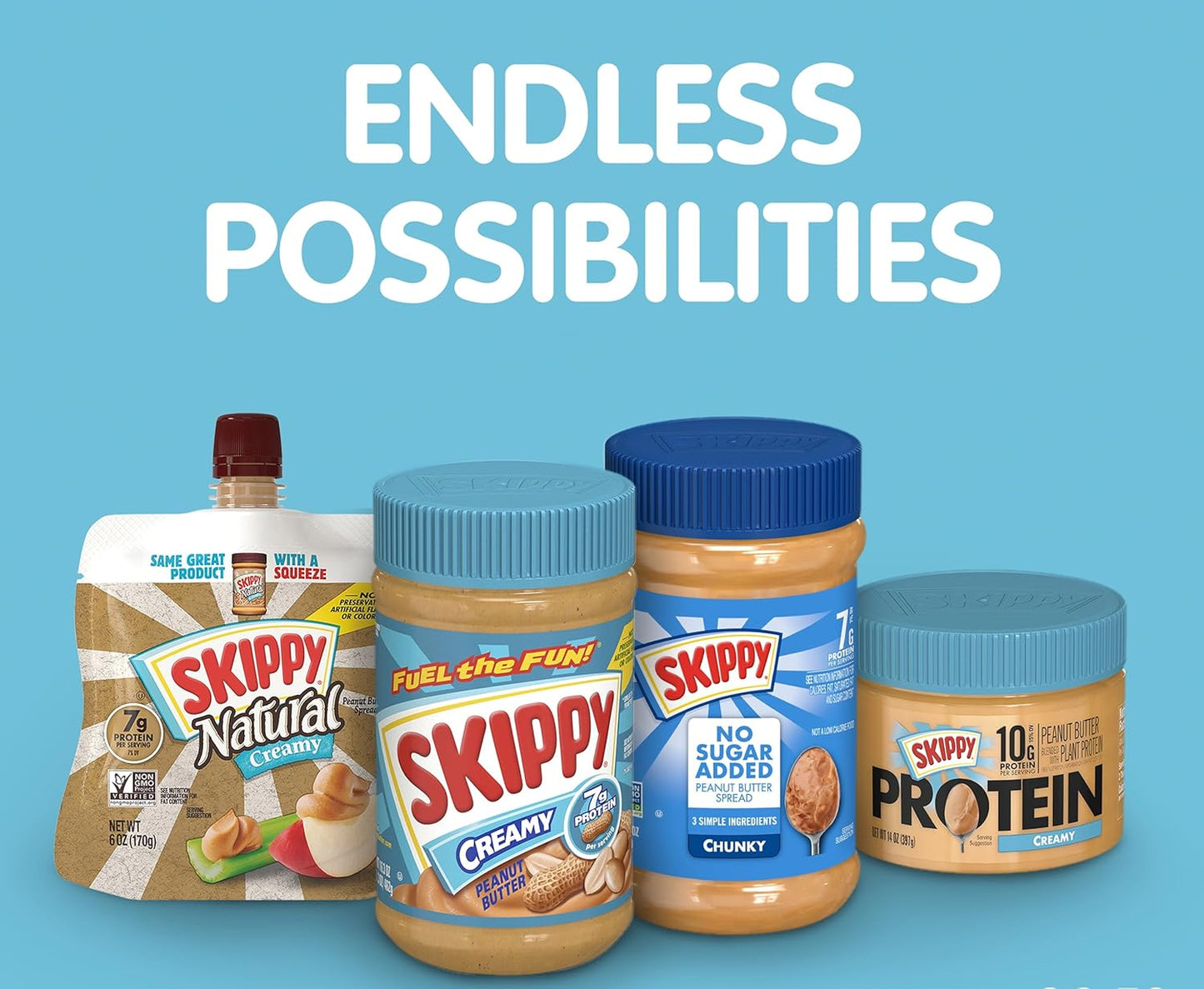 SKIPPY Natural Peanut Butter Creamy Twin Pack, 40 Ounces, Pack of 2 - Gluten-Free, Kosher Certified