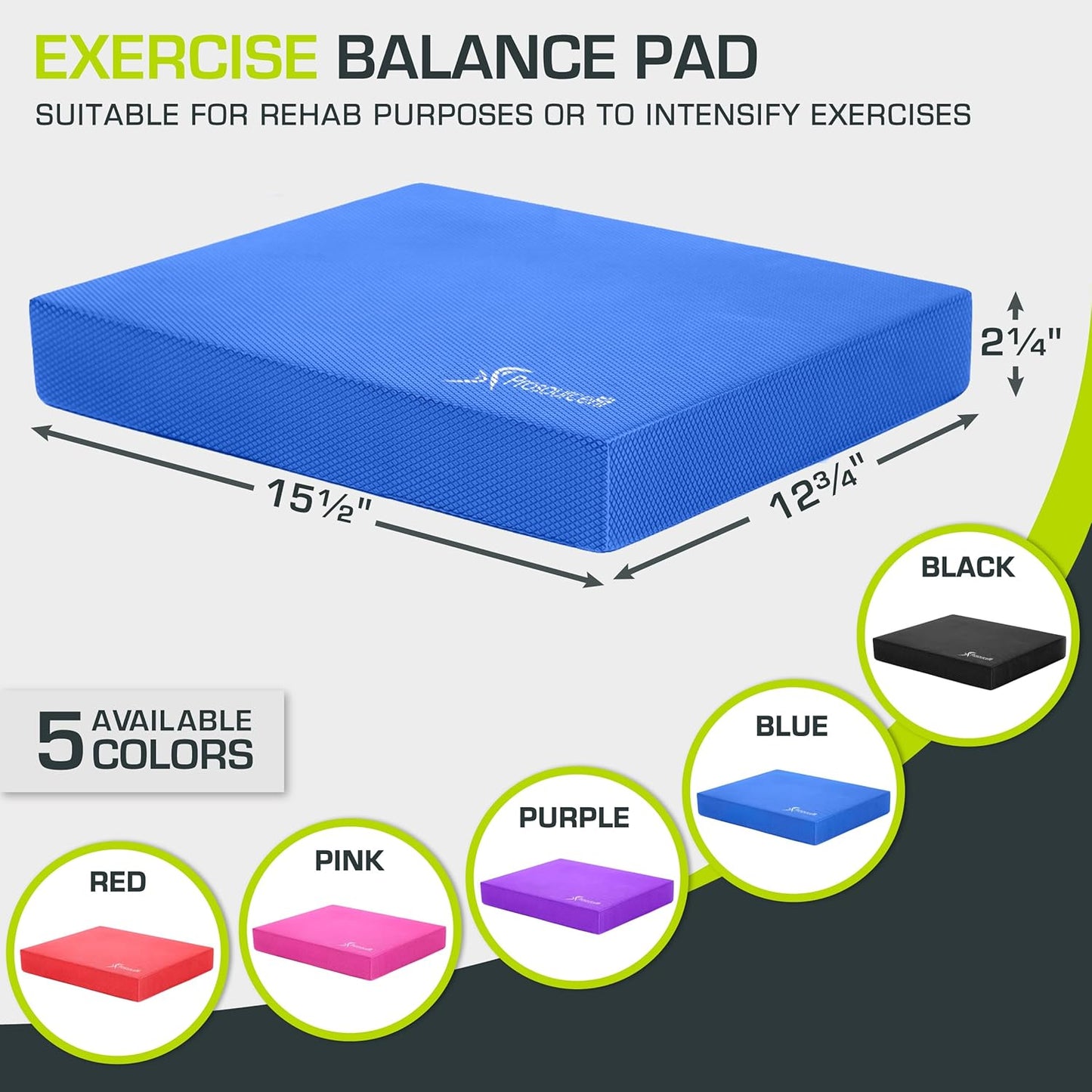 ProsourceFit 15.5" x 12.75" Non-Slip Exercise Balance Pad