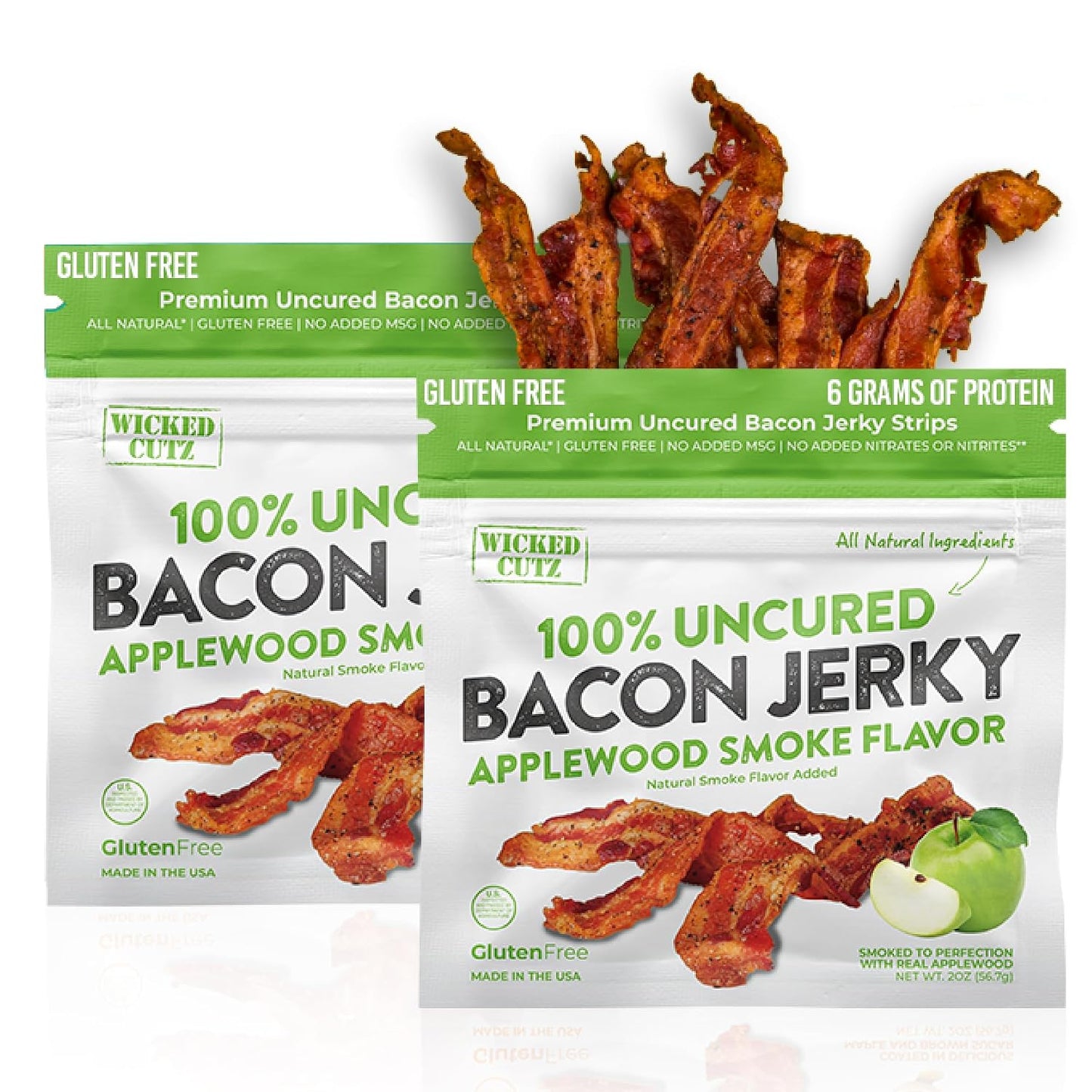 Bacon Jerky Variety Pack with 5 Flavors and Up to 24g Protein Per Bag