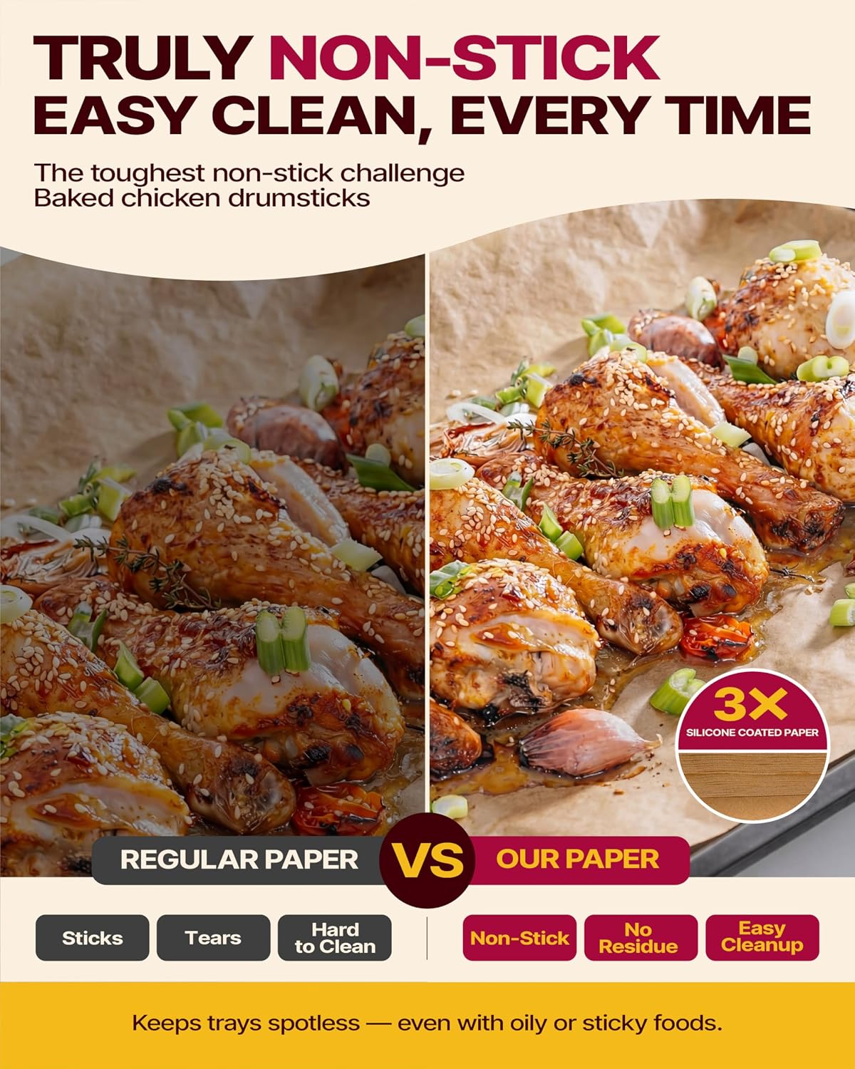 Katbite Parchment Paper Sheets Pop-Up 200 PCS, 12x16 Inches Precut Unbleached Baking Parchment, Extra Strong, Non-stick, Non-toxic, Heavy Duty Flat Baking Paper for Oven, Cooking, Grilling, Air Fryer
