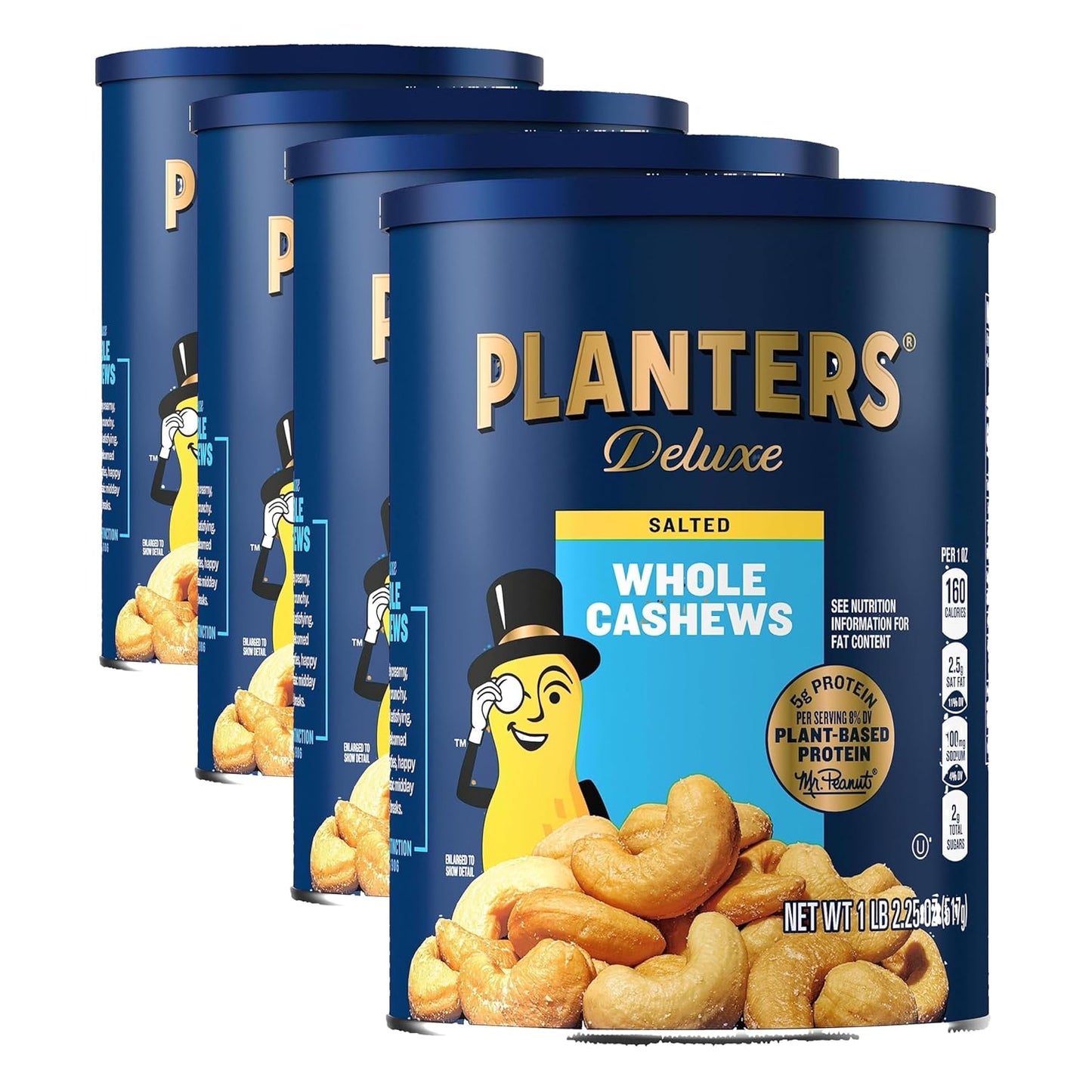 Planters Deluxe Lightly Salted Cashews, 1lb 2.25oz, Kosher