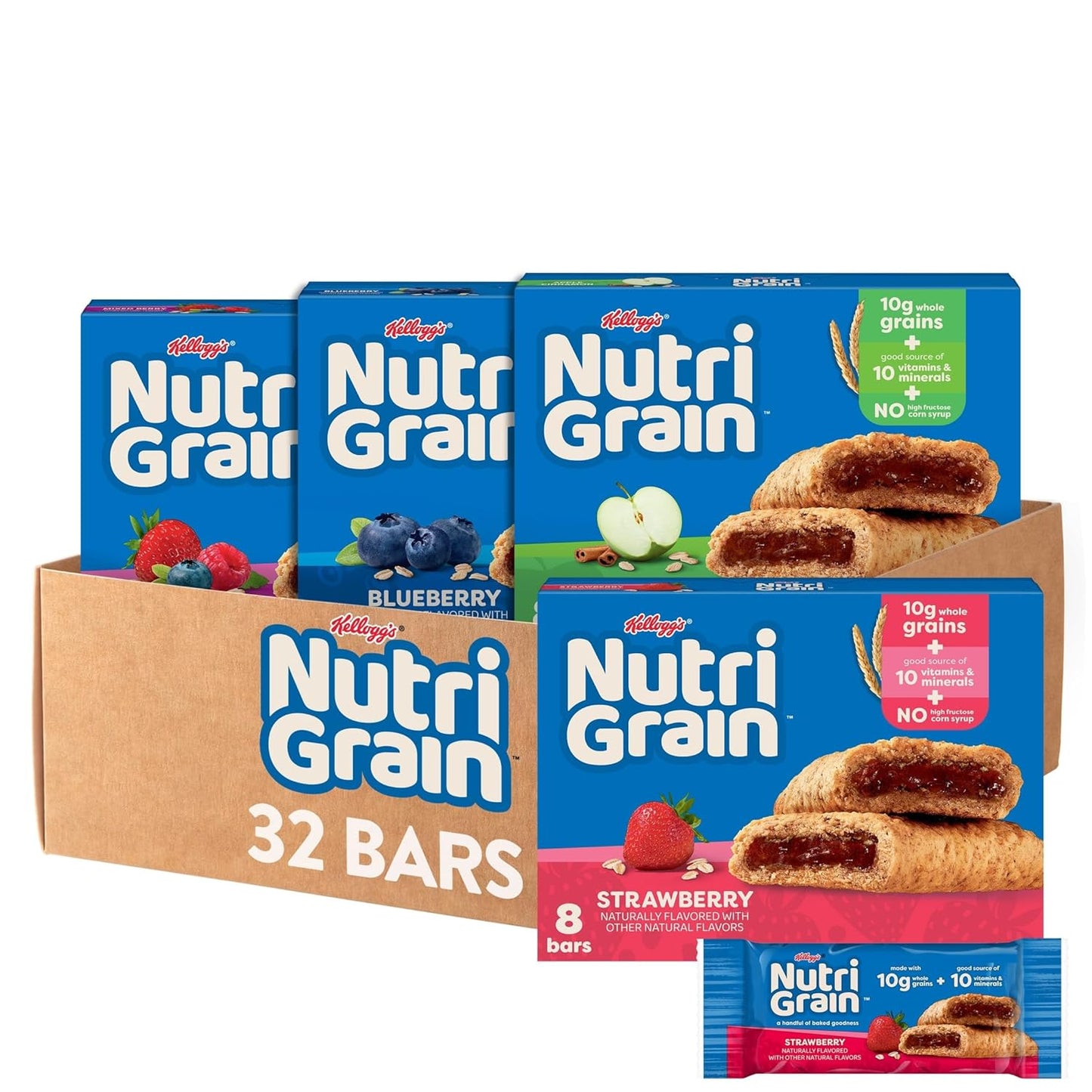 Nutri-Grain Soft Baked Breakfast Bars Variety Pack Whole Grain