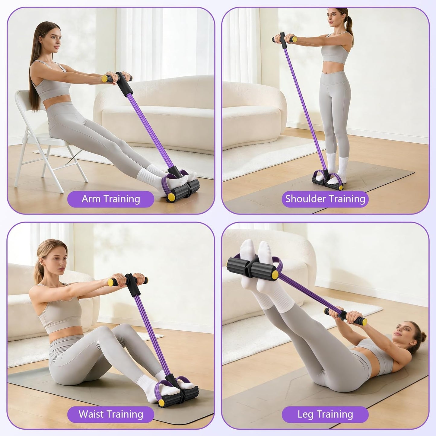 Pedal Resistance Bands with Handles for Full-Body Workout