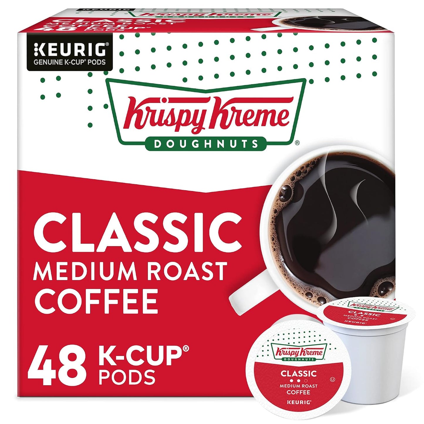 Krispy Kreme Classic Medium Roast Coffee K-Cup Pods 48 Count