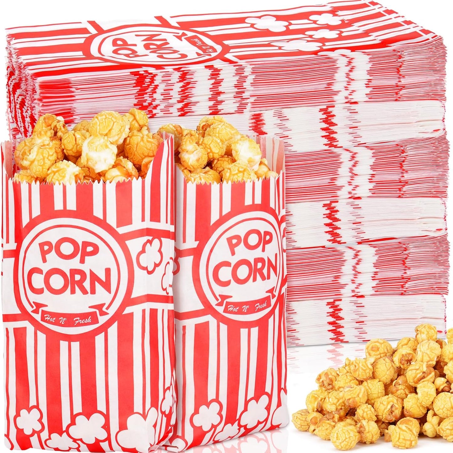 500pcs Paper Popcorn Bags for Party and Movie Nights