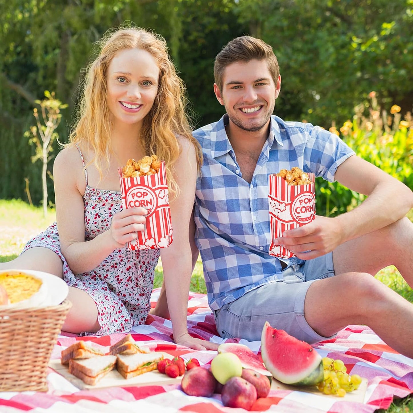 500pcs Paper Popcorn Bags for Party and Movie Nights