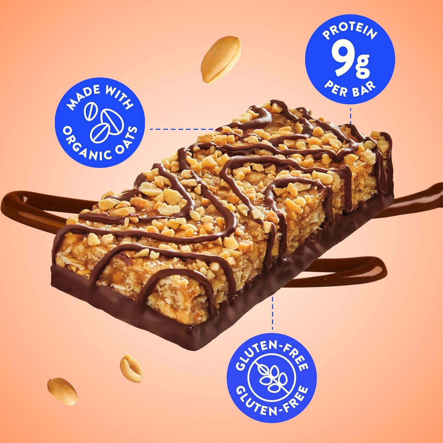LUNA Bar Nutz Over Chocolate Flavor Gluten-Free Non-GMO 7-9g Protein Made with Organic Oats Low Glycemic