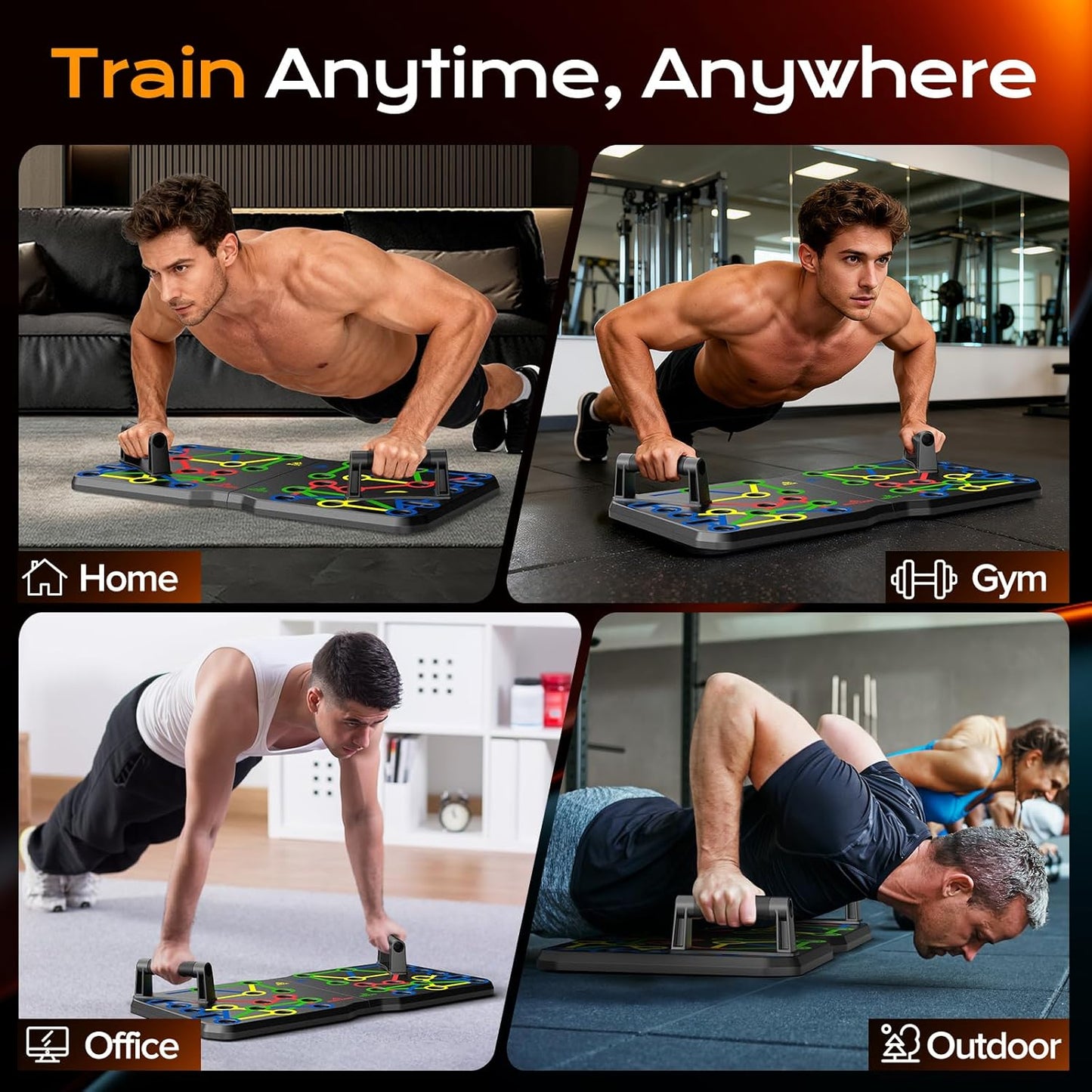AERLANG Extra Large 30-in-1 Push Up Board for Full-Body Strength & Cardio