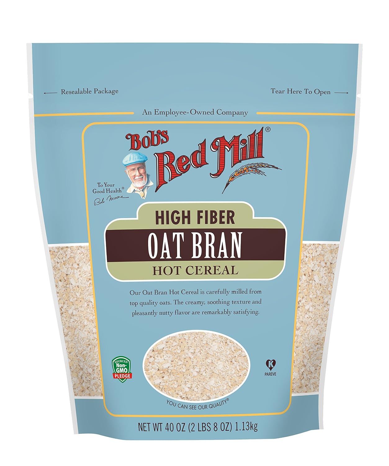 Bob's Red Mill Oat Bran Hot Cereal, 18oz (Pack of 4), Non GMO, Vegan, Kosher