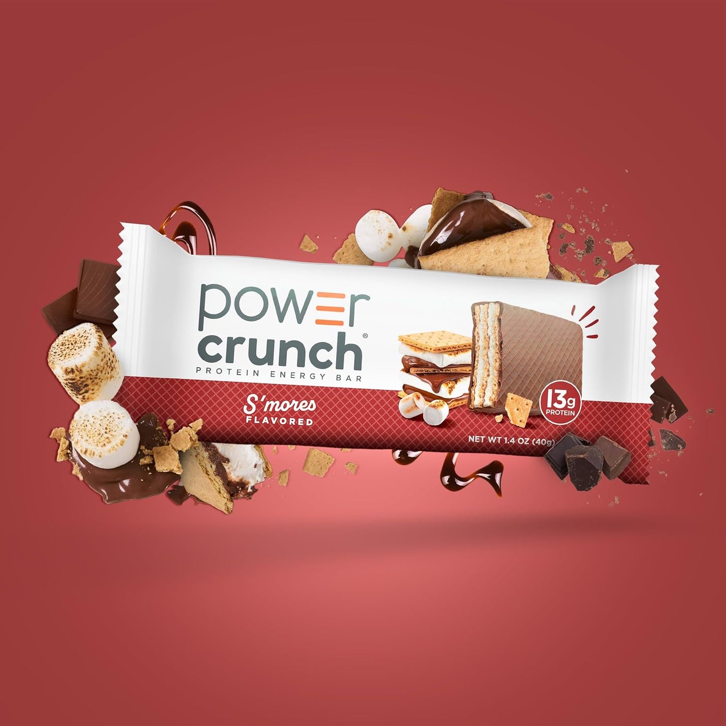 Power Crunch Protein Energy Wafer Bars, S'Mores, 1.4 Ounce, 12 Count