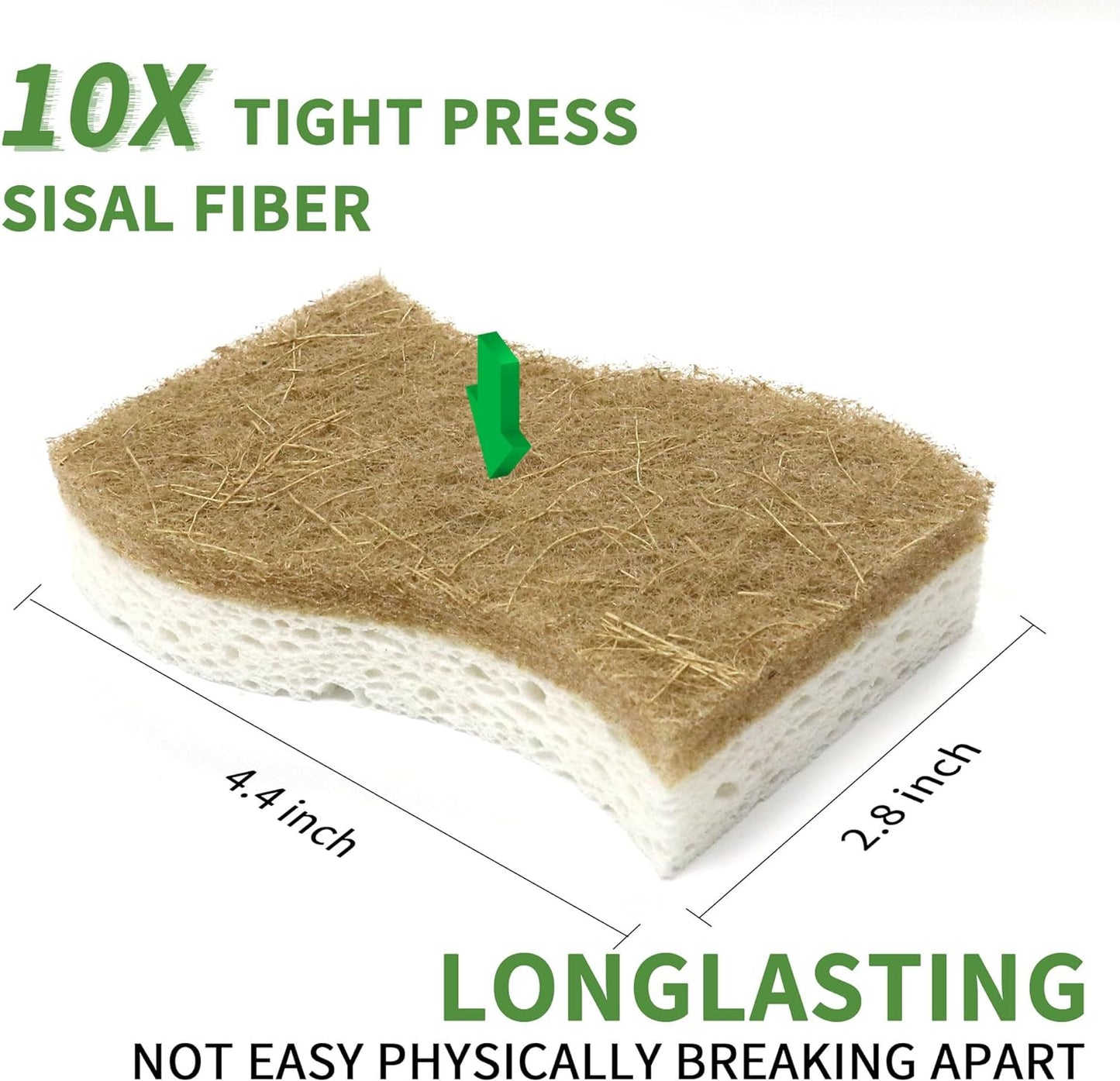 9 Pack Biodegradable Natural Kitchen Sponge Dish Sponges | Compostable Cellulose and Coconut Walnut Scrubber Sponge - Eco Friendly Sustainable Sponges for Dishes