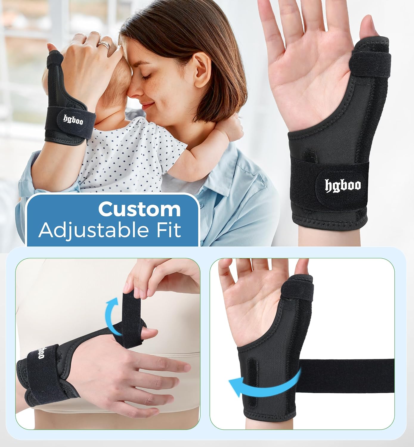 Thumb Spica Splint for Left or Right Hand, Adjustable Thumb Wrist Brace for Arthritis Relief