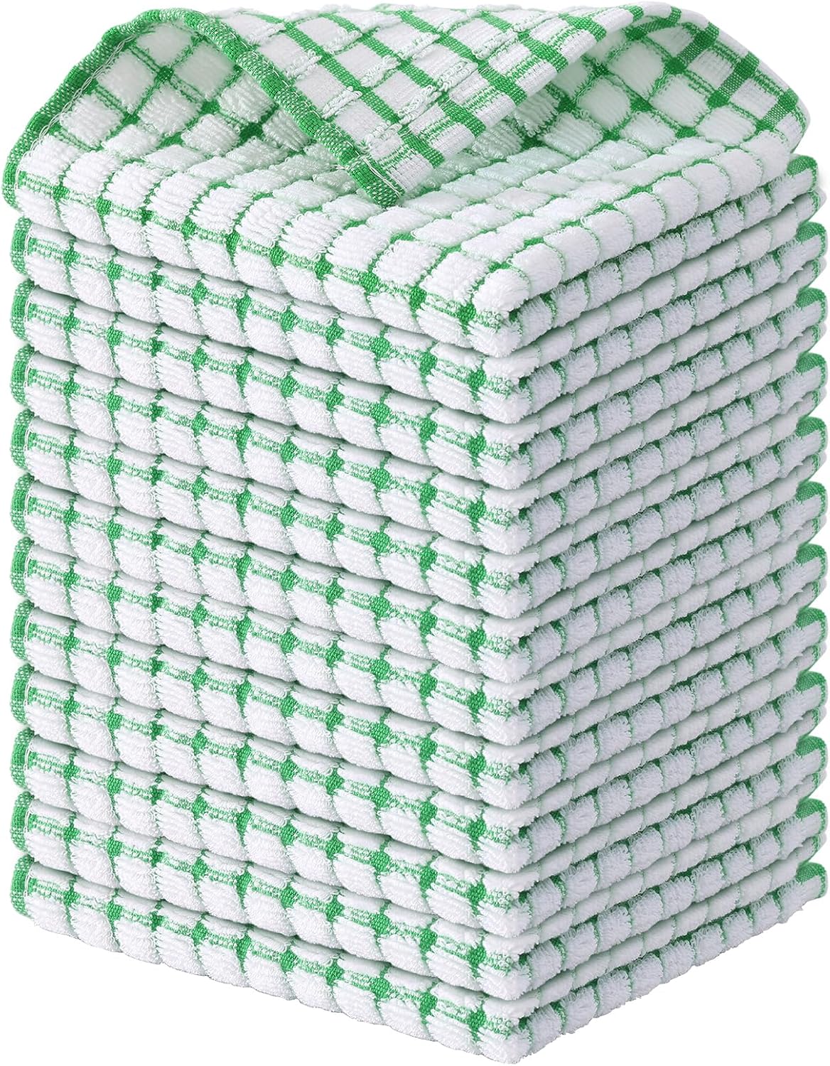 Kitinjoy Cotton 8 Pack Terry Kitchen Dish Cloths, 12 x 12 Inches Super Soft and Absorbent Dish Rags, Quick Drying Dish Towels for Washing Dishes, Mixed Color