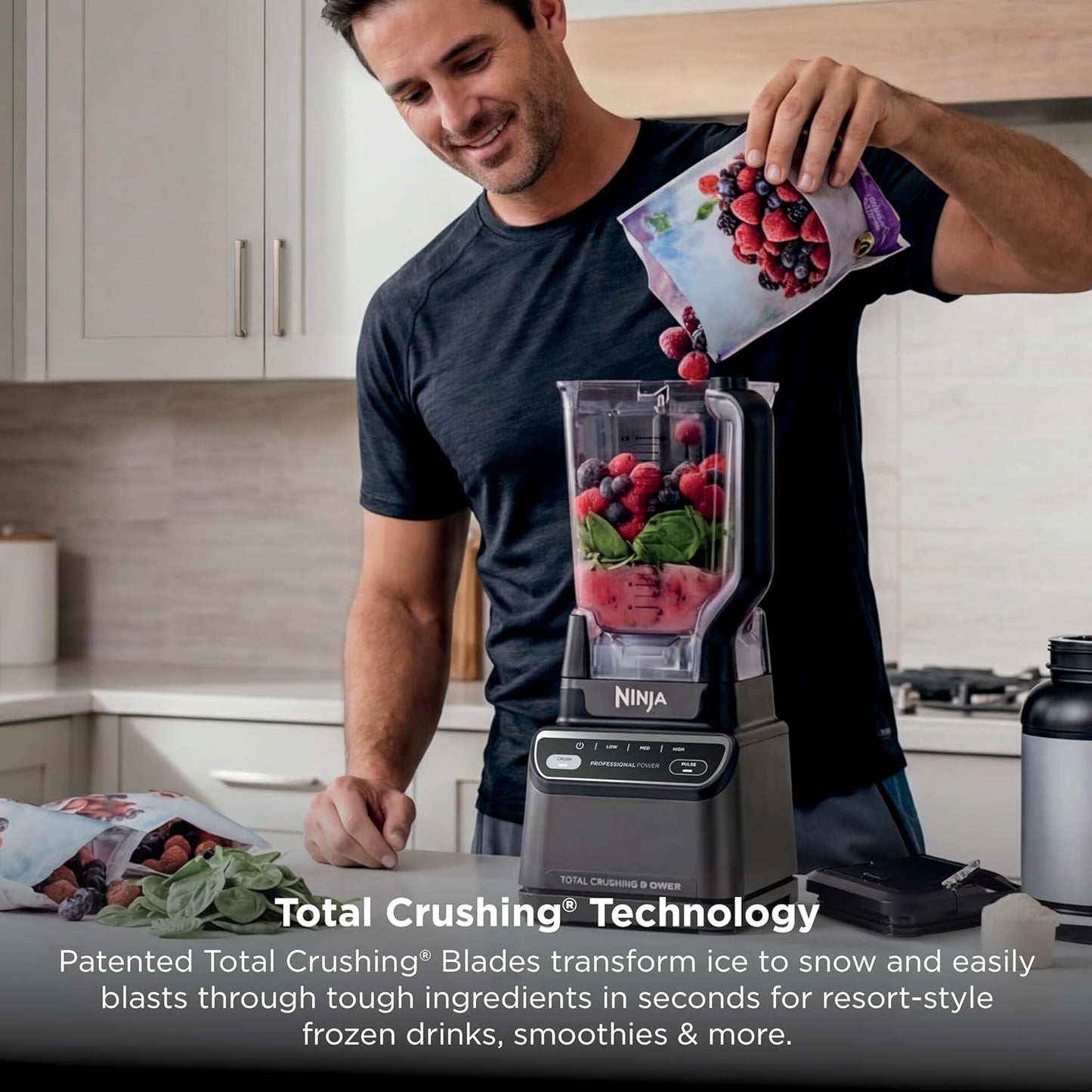 Ninja Professional Blender 2.0, 1200W, Auto-iQ, 72oz Pitcher, BR201AMZ | 1200W Total Crushing blades + Auto-iQ Crush program for smoothies & frozen drinks. 4 speeds. Dishwasher safe.