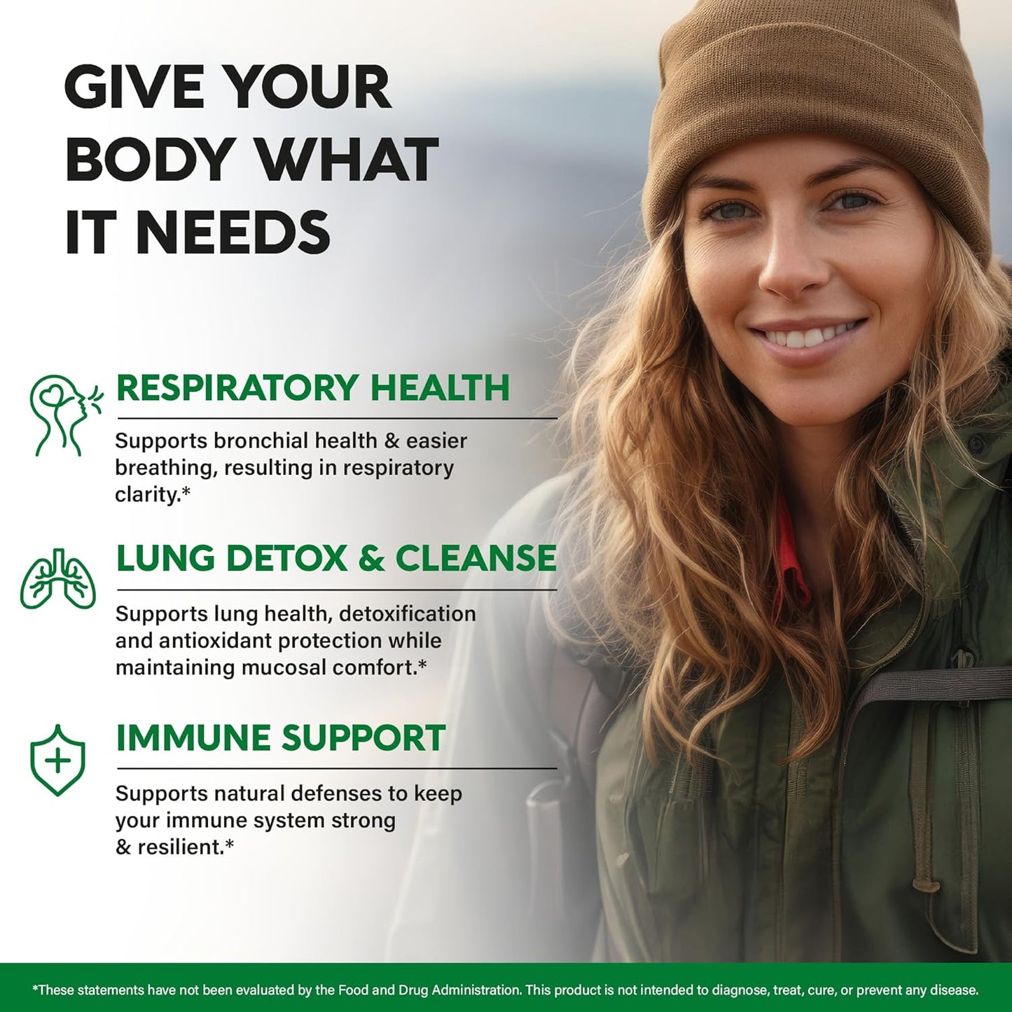Mullein Lung Detox Supplement with Mullein Leaf 10:1 Extract and 15-in-1 Lung Support