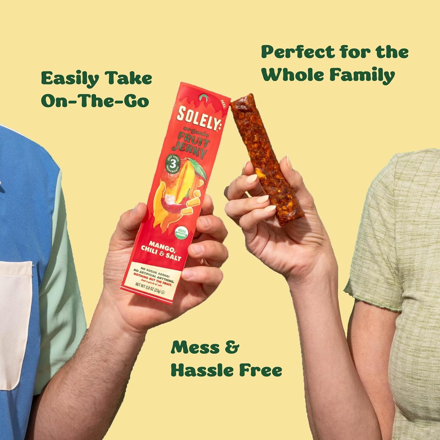 Organic Mango Fruit Jerky - 12 Individually Wrapped Fruit Strips - Snacks, Vegan