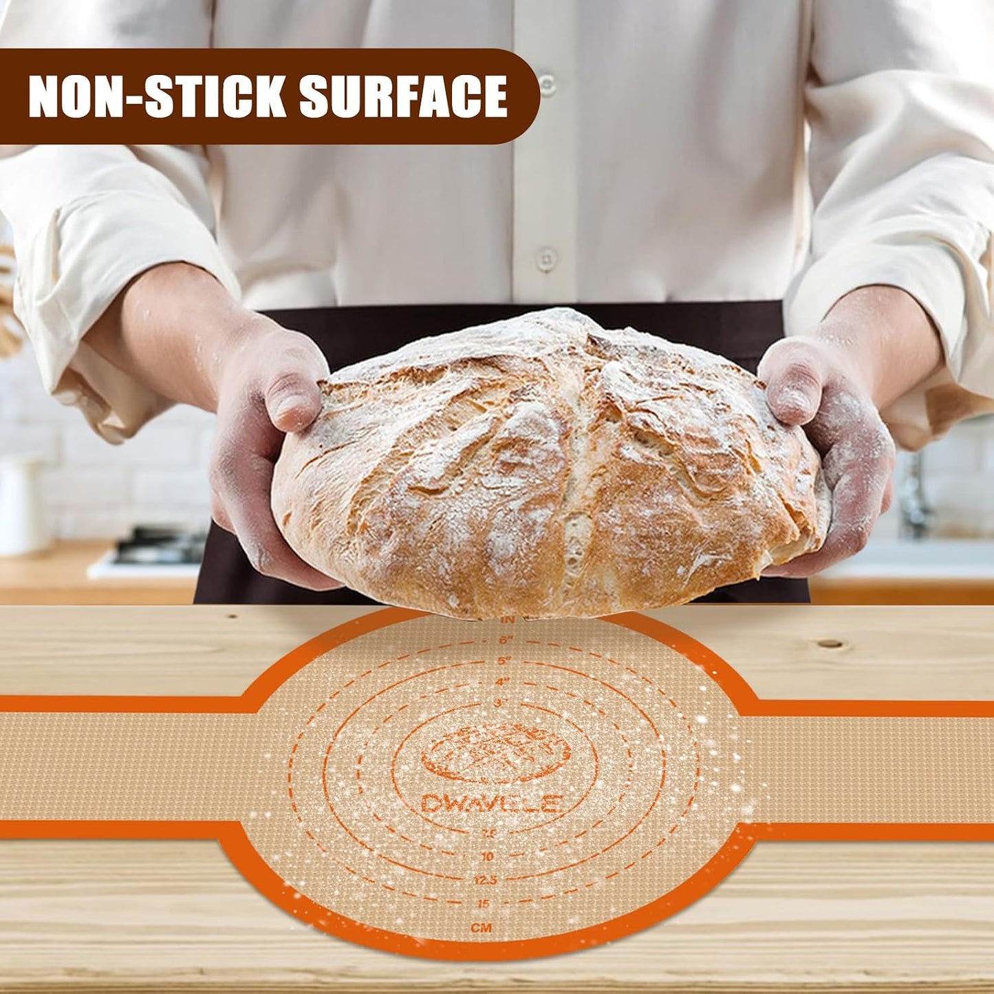 Silicone Bread Sling for Dutch Oven, Non-Stick & Easy to Clean Baking Mat Set, 2 Pcs Reusable Bread Sling for Sourdough Tools & Accessories