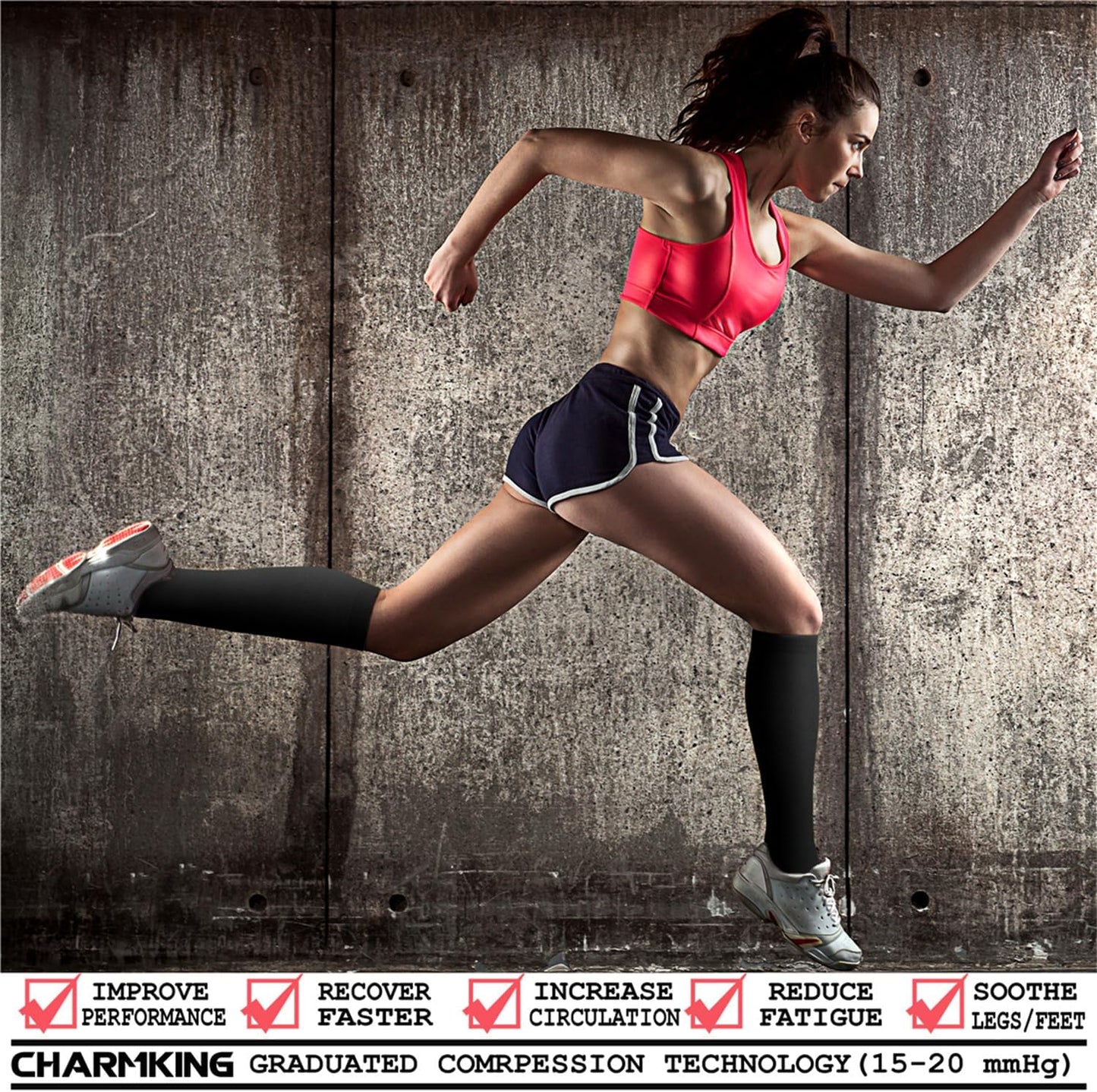 CHARMKING Compression Socks for Women and Men 15-20 mmHg