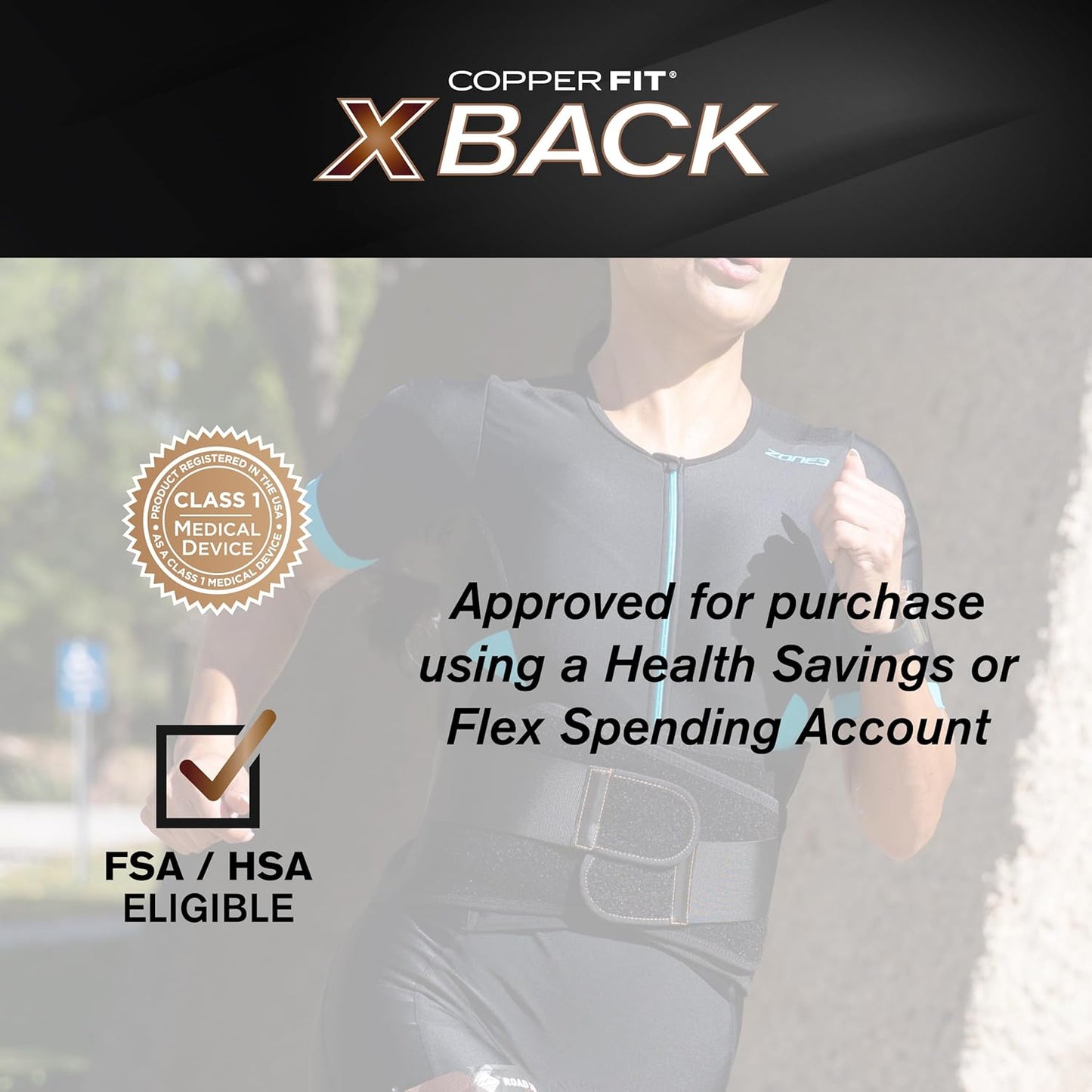 Copper Fit X-Back Brace for Lower Back Pain and Lumbar Support - Adjustable and Breathable Design