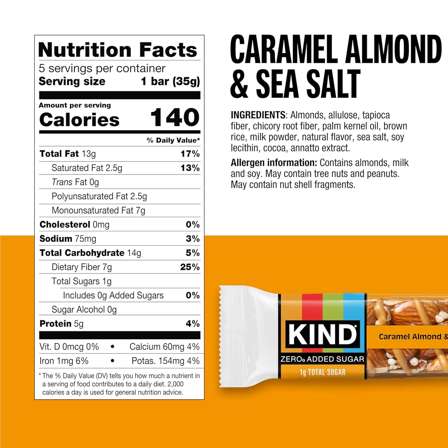 Kind Zero Added Sugar Snacks Bars Variety Pack, Gluten Free, High Fiber, Keto Friendly, 15 Count