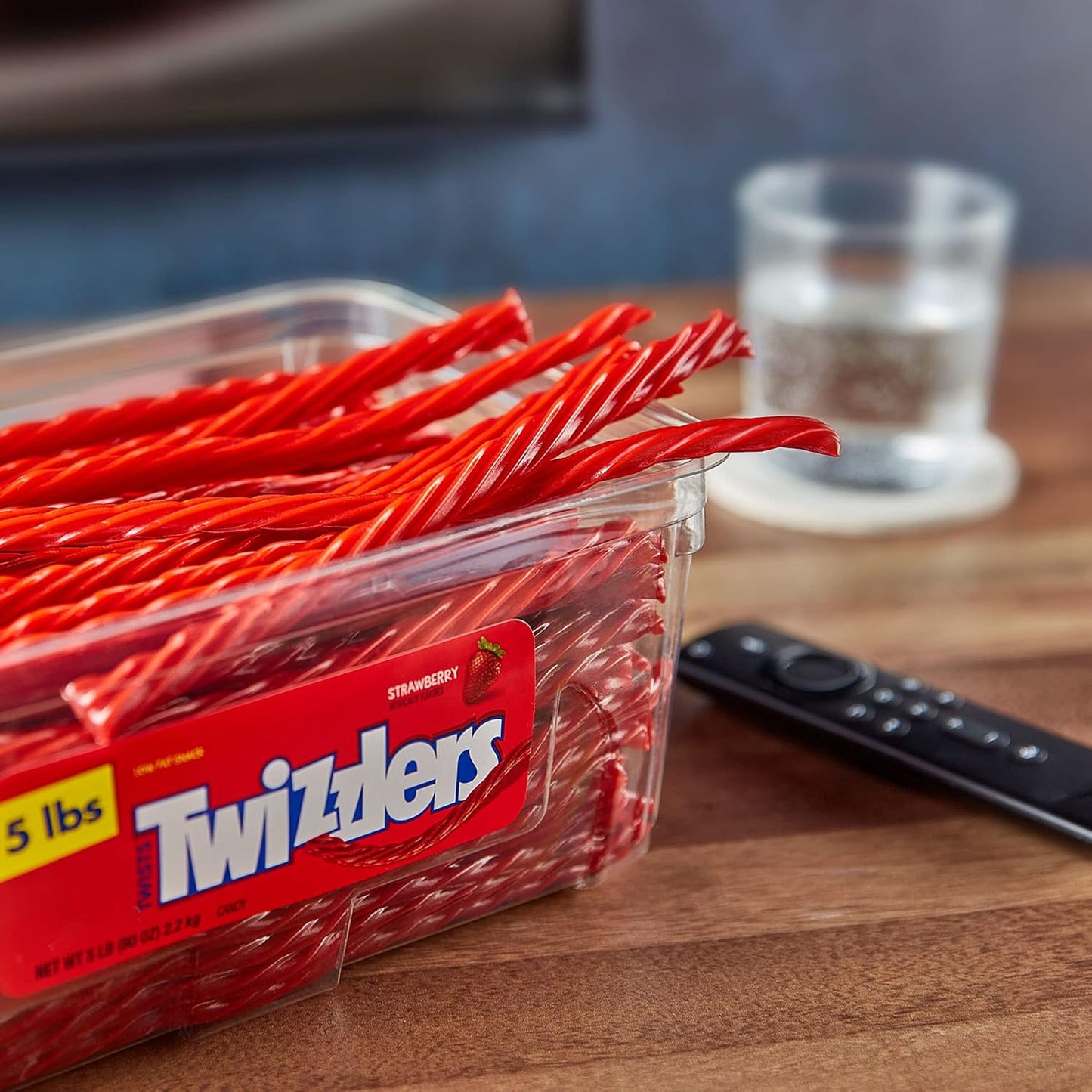 TWIZZLERS Twists Strawberry Flavored Licorice Style Chewy Candy 5 lb Bulk Tub