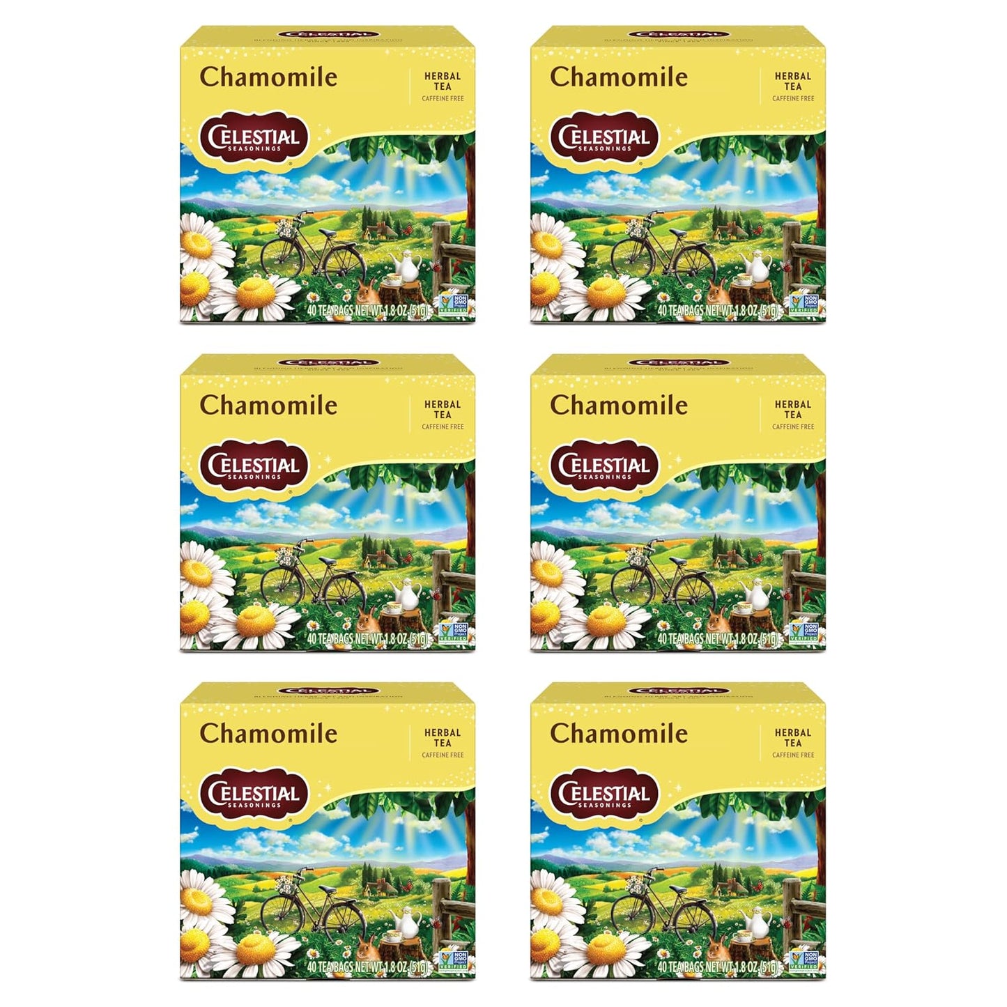 Celestial Seasonings Country Peach Passion Herbal Tea, 20 Tea Bags Box, Pack of 6