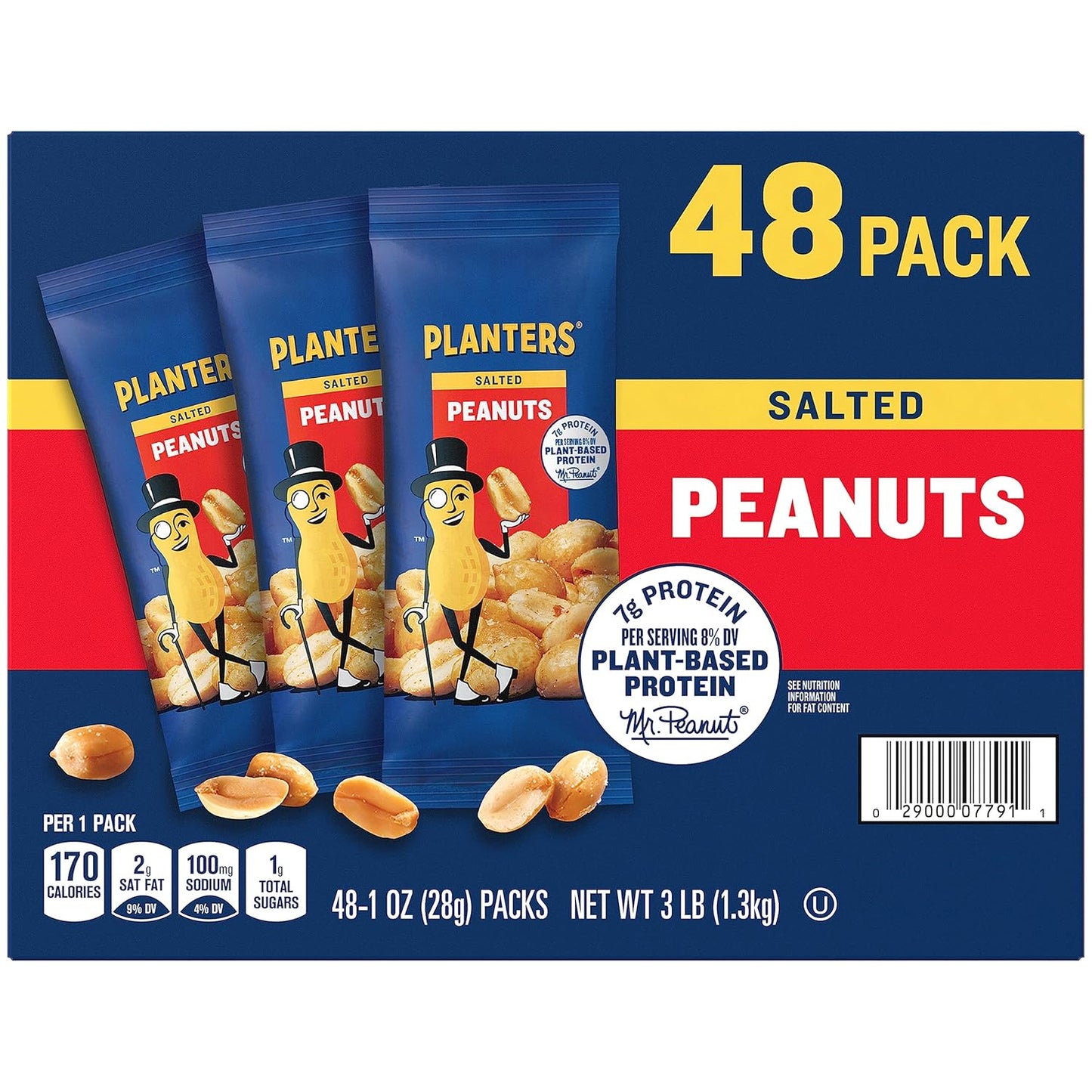 PLANTERS Variety Pack with Salted Cashews, Peanuts, and Honey Roasted Peanuts, 36 Count