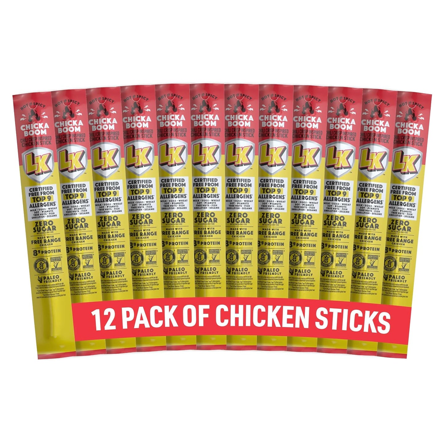 Lorissa's Kitchen Smoke Show Seasoned & Smoked Beef Sticks, Pack of 12, 1 oz Meat Snacks