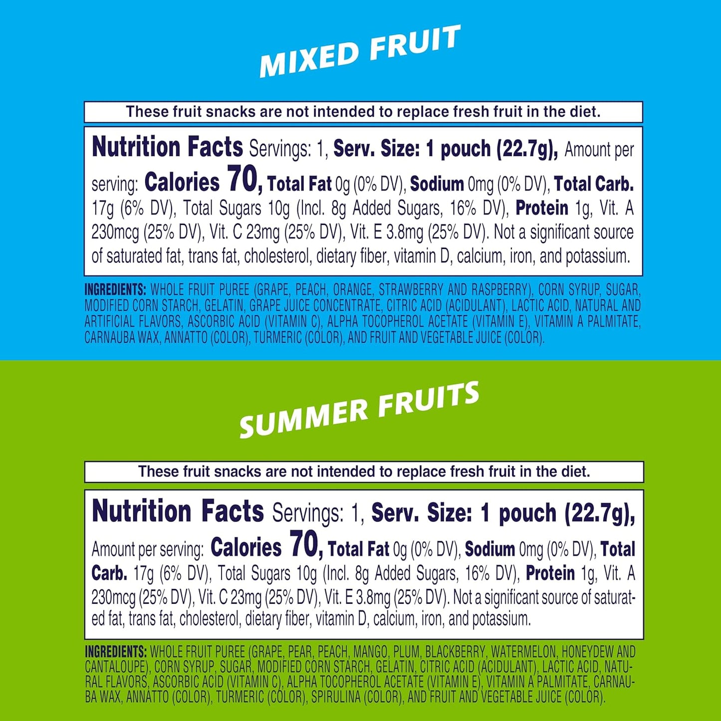 Welch's Fruit Snacks, Mixed Fruit & Summer Fruits Snack Box, Gluten Free, 60 Count
