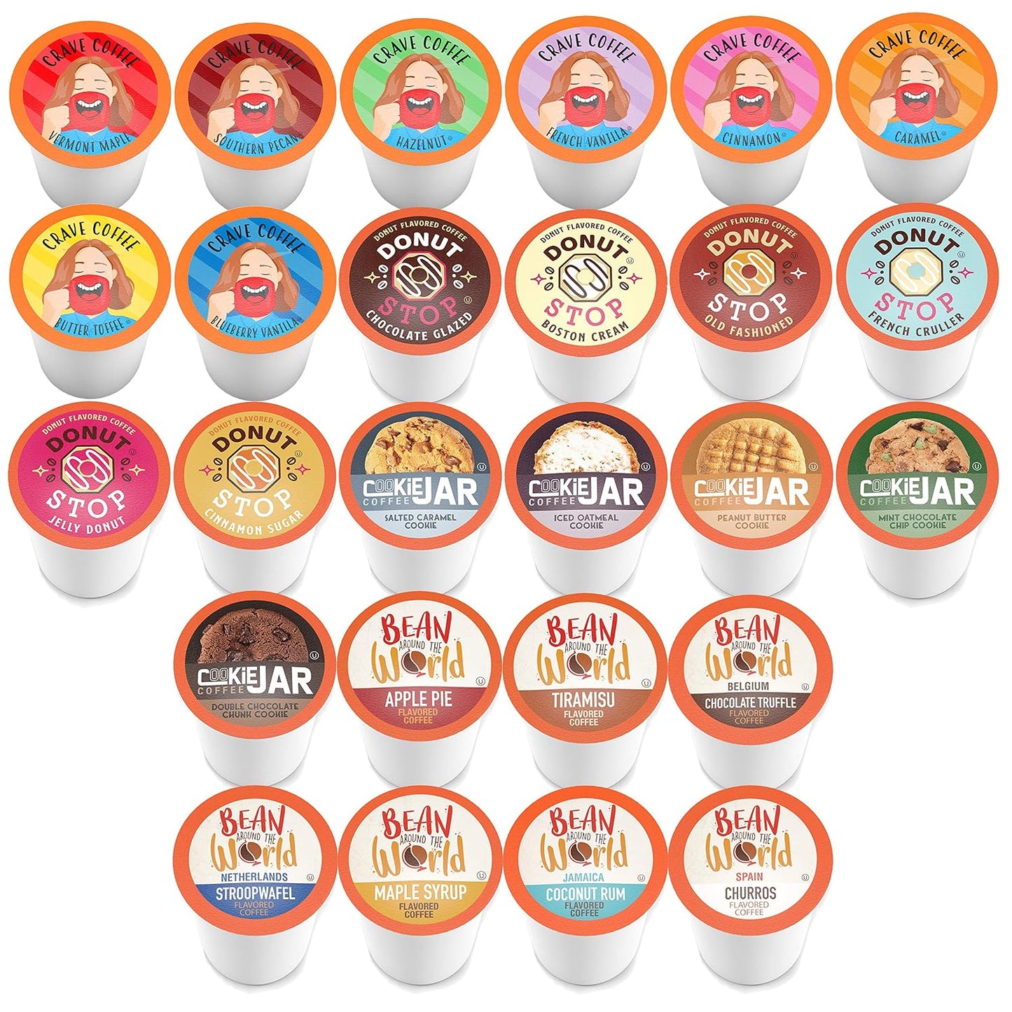 Coffee Pod Variety Packs Flavored Sampler Assorted Compatible with 2.0 K-Cup Brewers Variety Pack 52 Count
