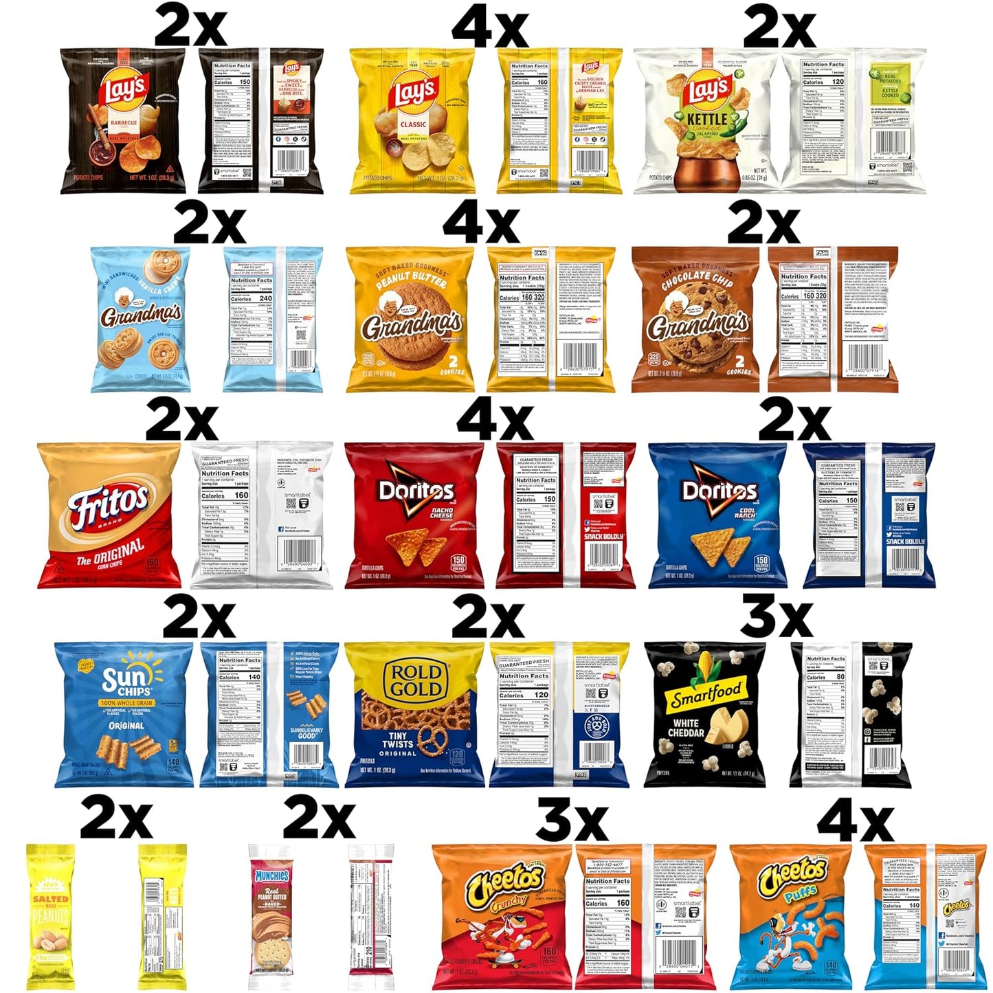 Frito-Lay Ultimate Classic Snacks Package, Variety Assortment of Chips, Cookies, Crackers, and Nuts