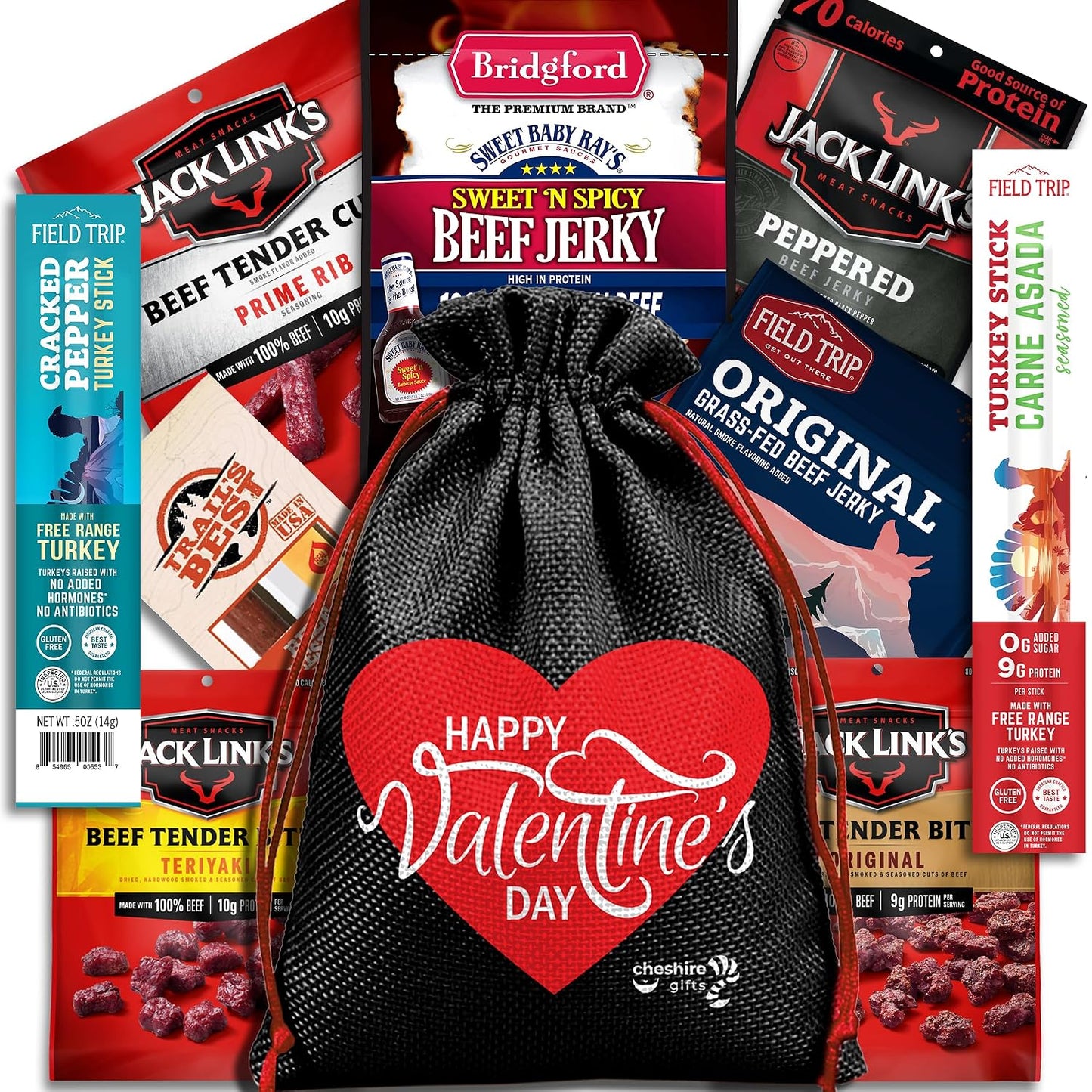 Beef Jerky Gift Baskets for Men with Meat and Cheese Variety Pack