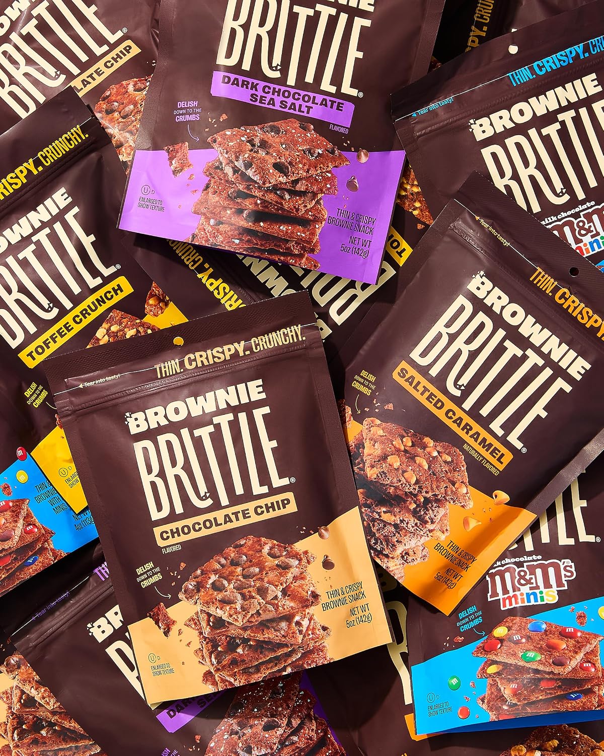 Brownie Brittle Variety Pack with Chocolate Chip and Salted Caramel Flavors