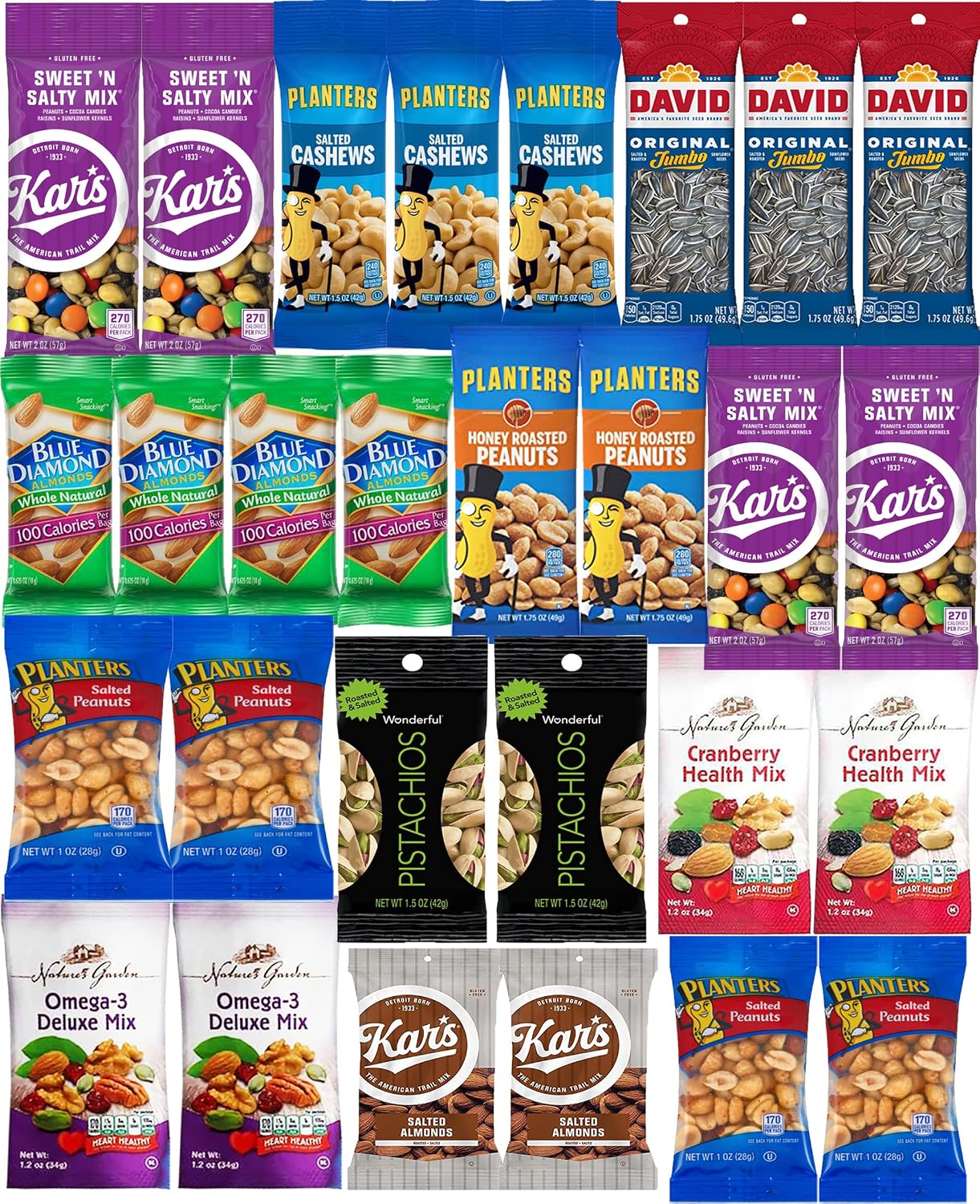 Mixed Nuts and Trail Mix Individual Packs for Convenient Snacking