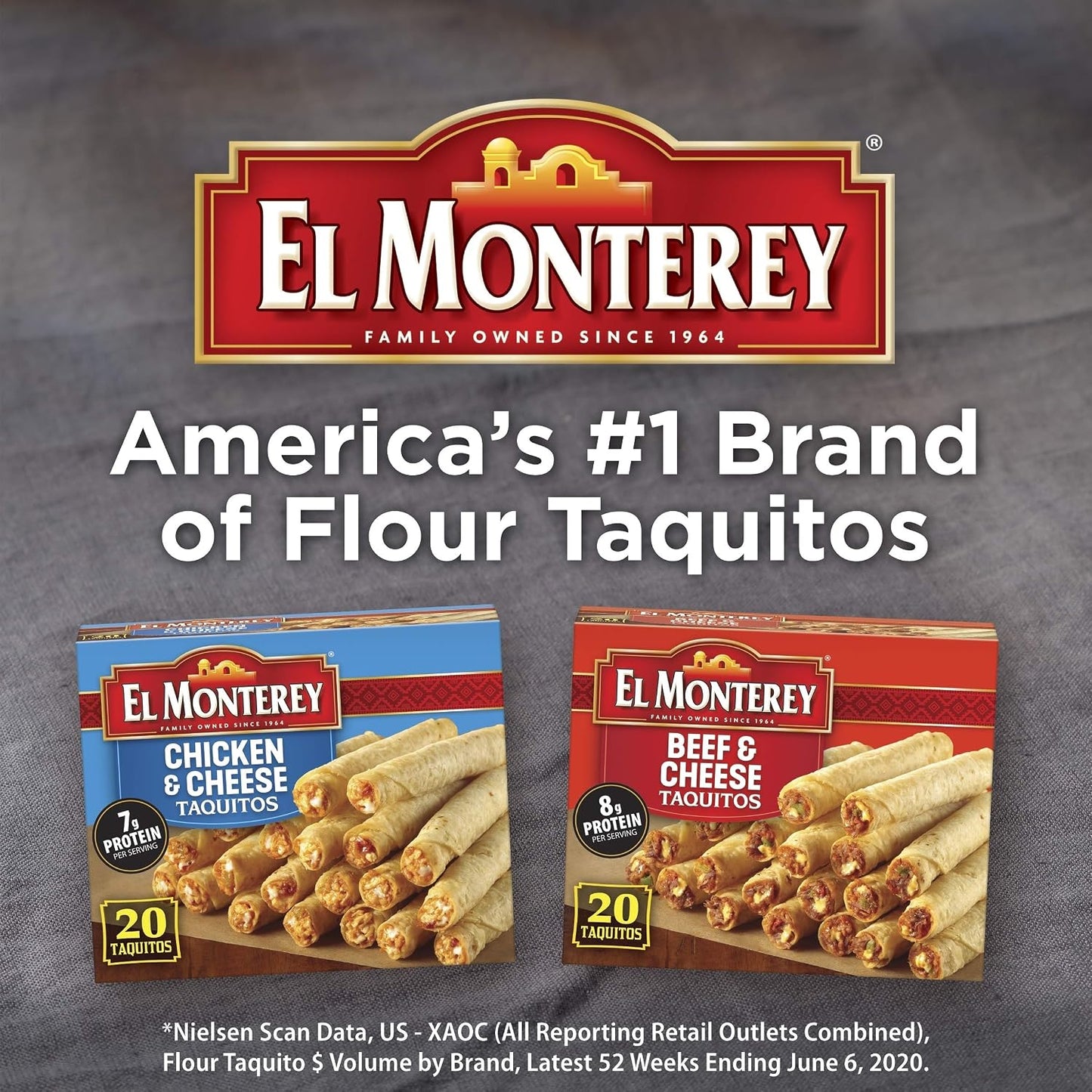 El Monterey Taquitos Flour, Chicken and Cheese Box, 20 Oz, Frozen Mexican Dinner