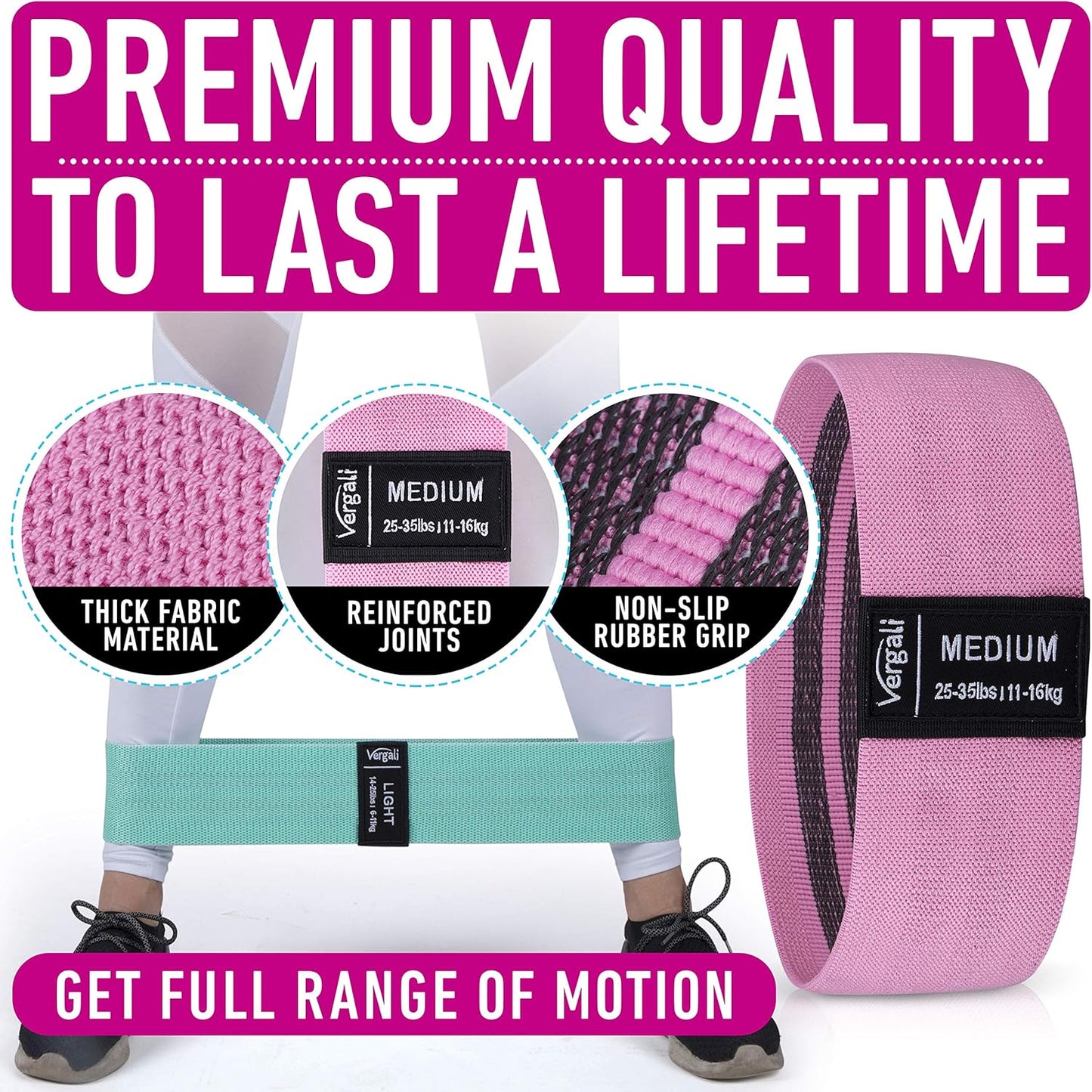 Resistance Bands for Working Out with 4 Booty Bands Set