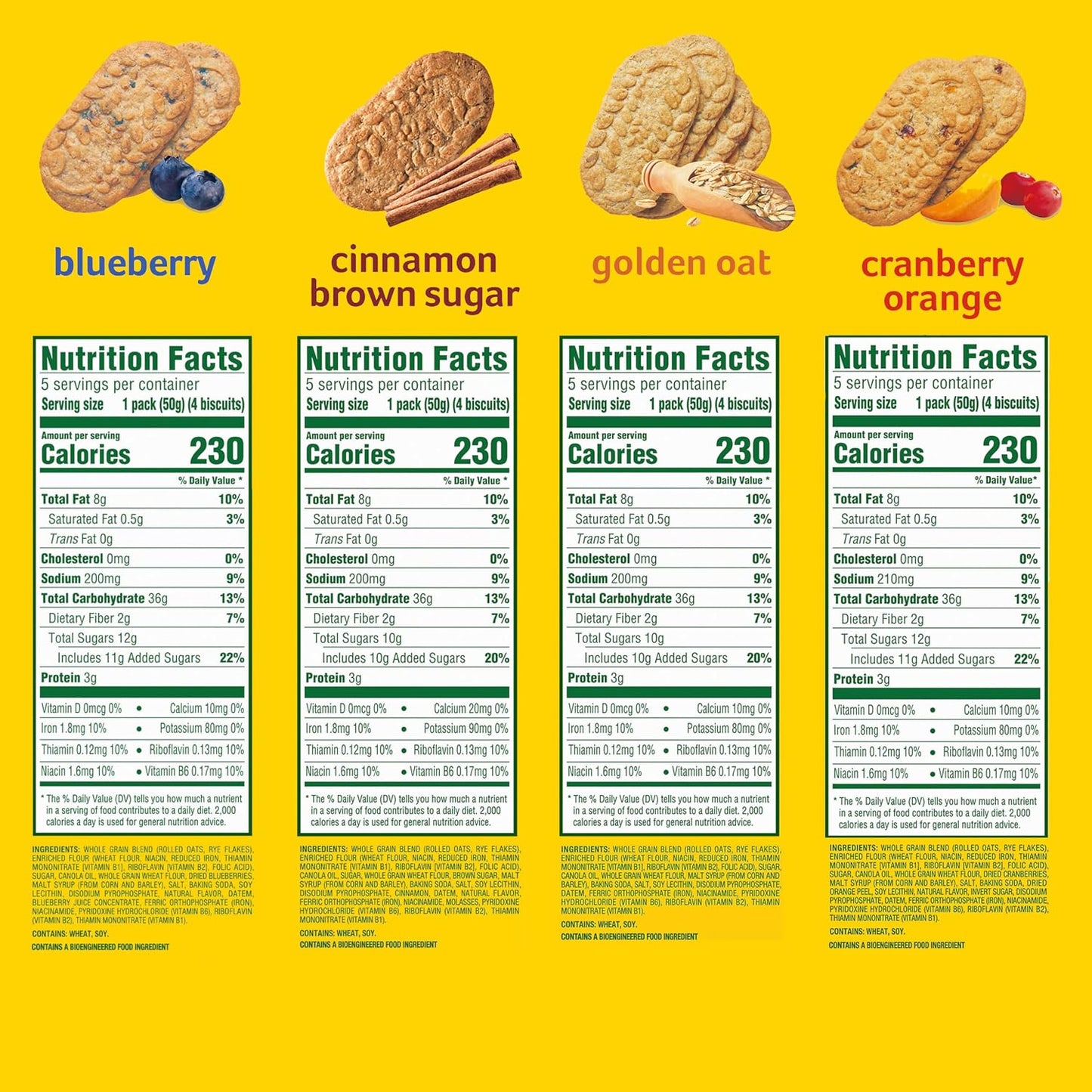 belVita Breakfast Biscuits Variety Pack, 4 Flavors, 30 Total Packs, 6 Boxes
