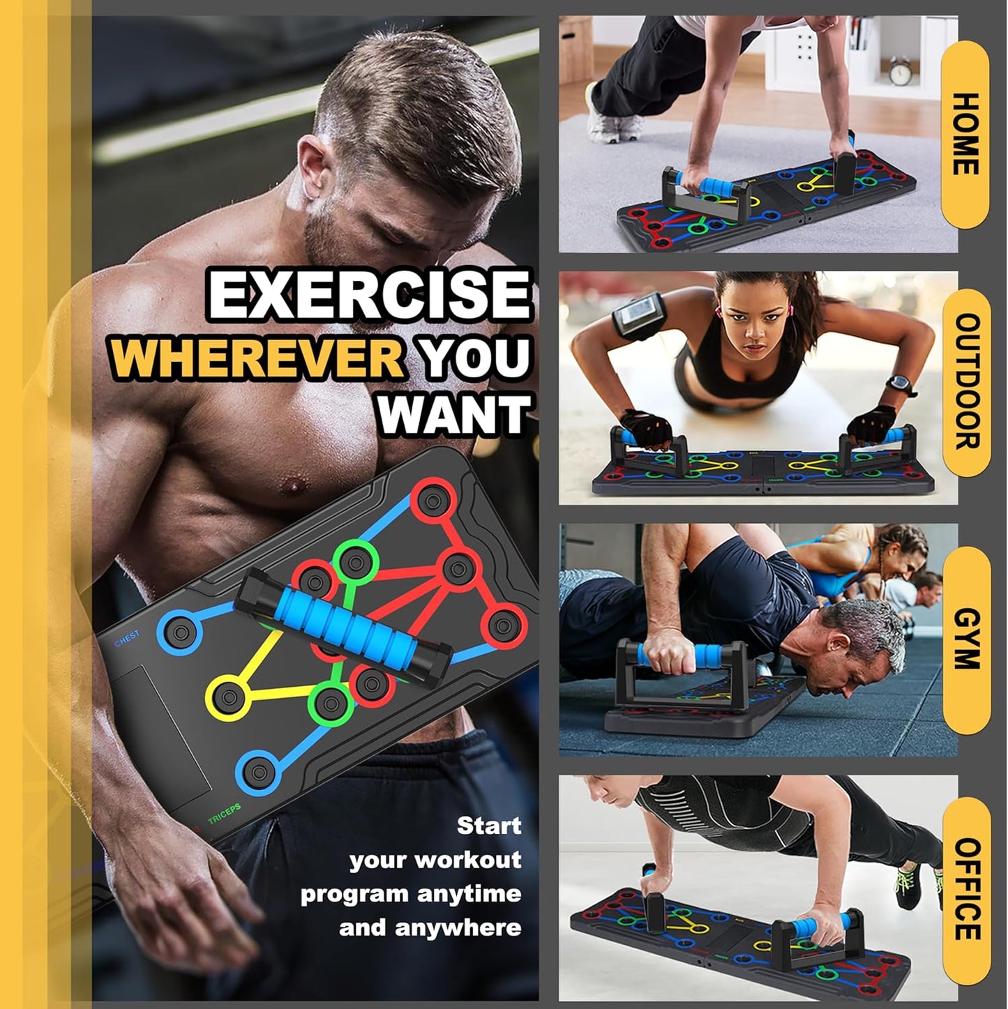 15-in-1 Push Up Board for Full-Body Workout | IUT Fitness Equipment