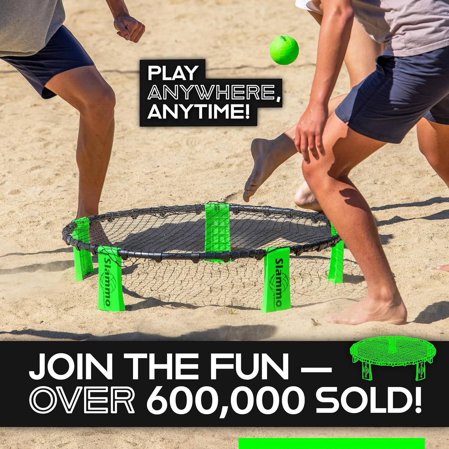 GoSports Slammo Game Set (Includes 3 Balls, Carrying Case and Rules) - Outdoor Lawn, Beach & Tailgating Roundnet Game