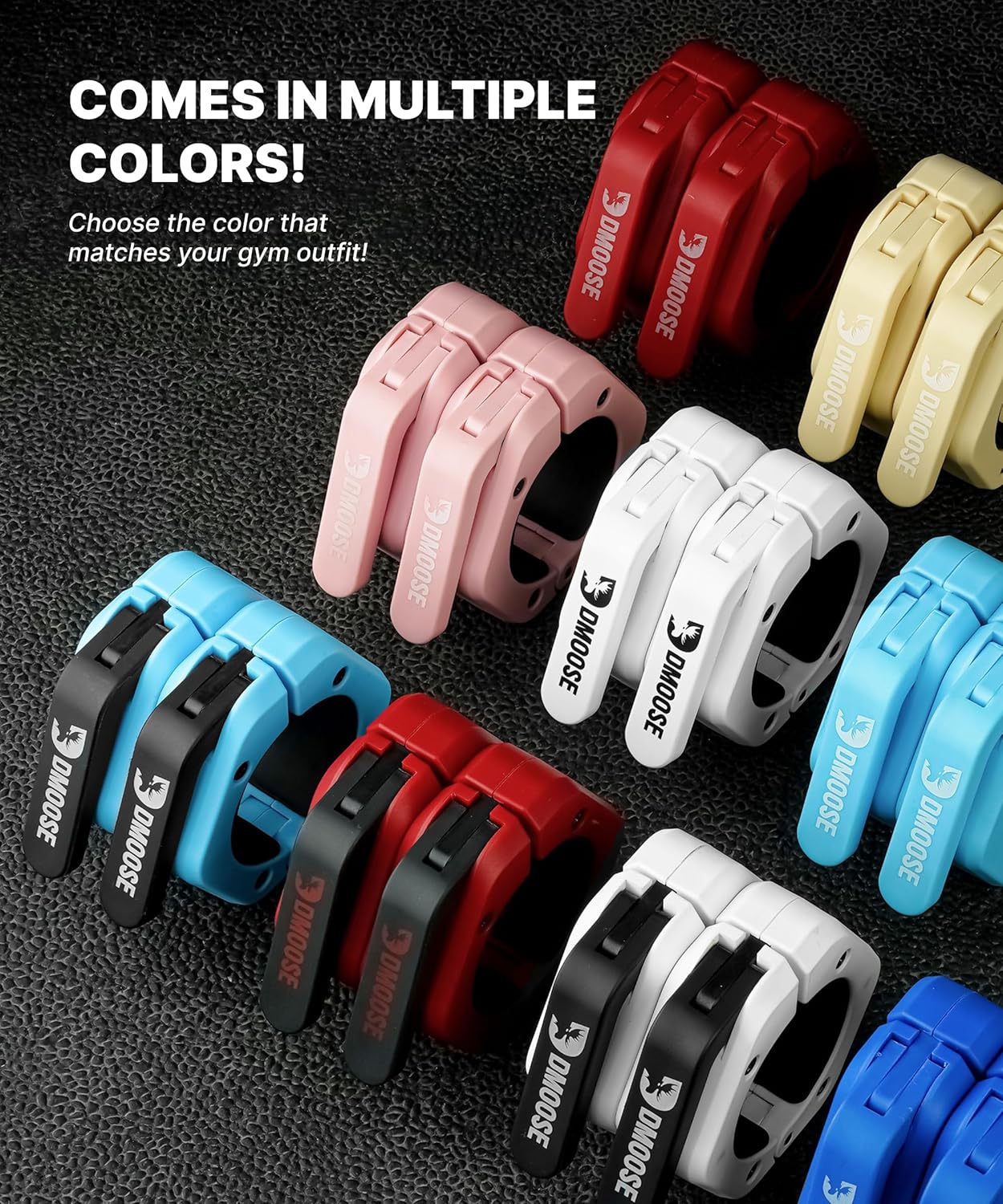 DMoose Fitness Barbell Clips 2 Inch - Quick Release Collars for Weightlifting