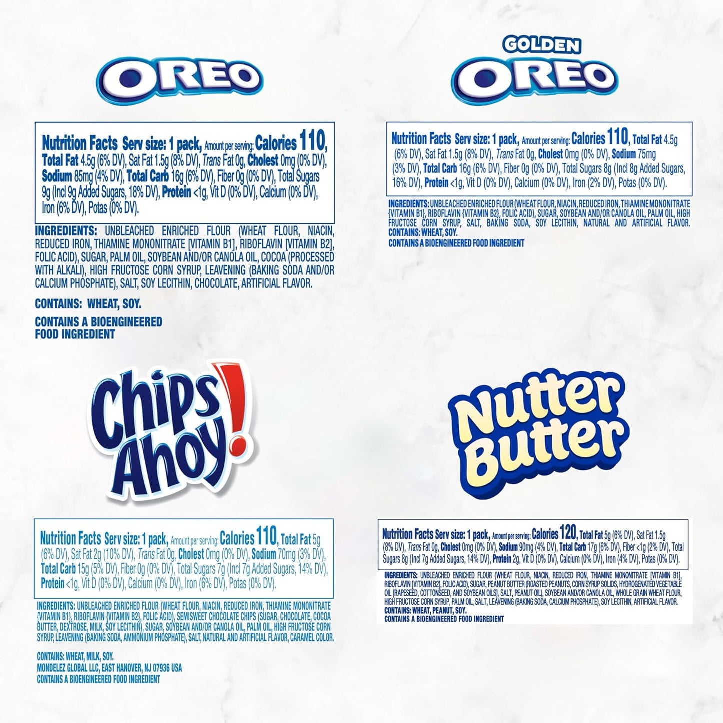 Bulk Cookie Variety Pack with OREO, CHIPS AHOY!, and Nutter Butter Snacks
