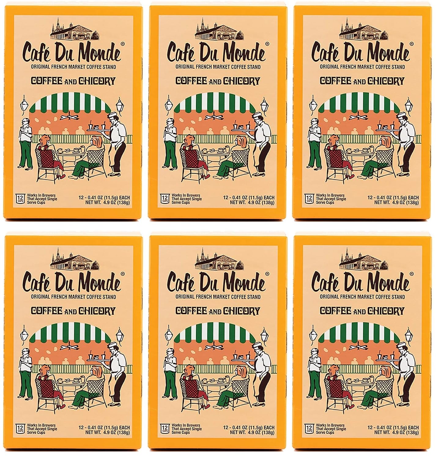 Cafe Du Monde Coffee and Chicory Single-Serve Cup Pods for Keurig Brewers, 12 Count