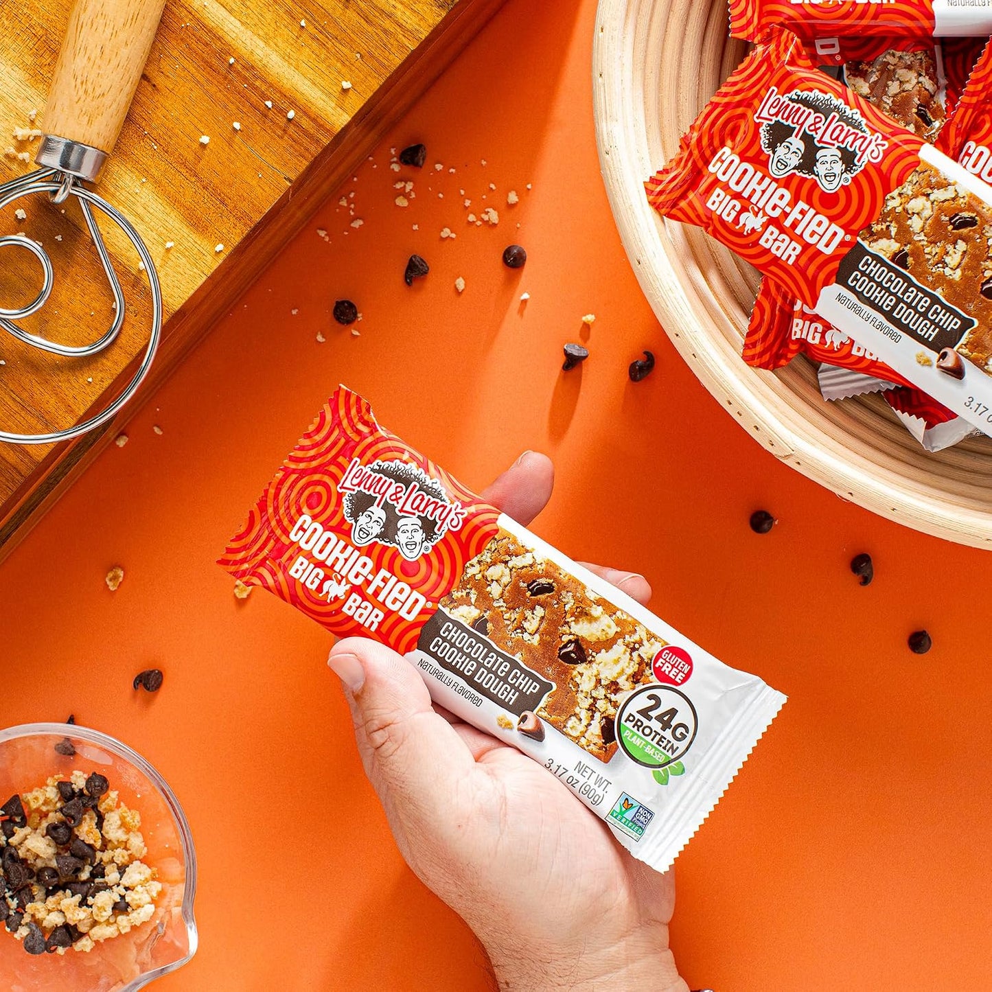 Lenny & Larry's Cookie-fied BIG BAR - Chocolate Chip Cookie Dough Vegan Protein Bars