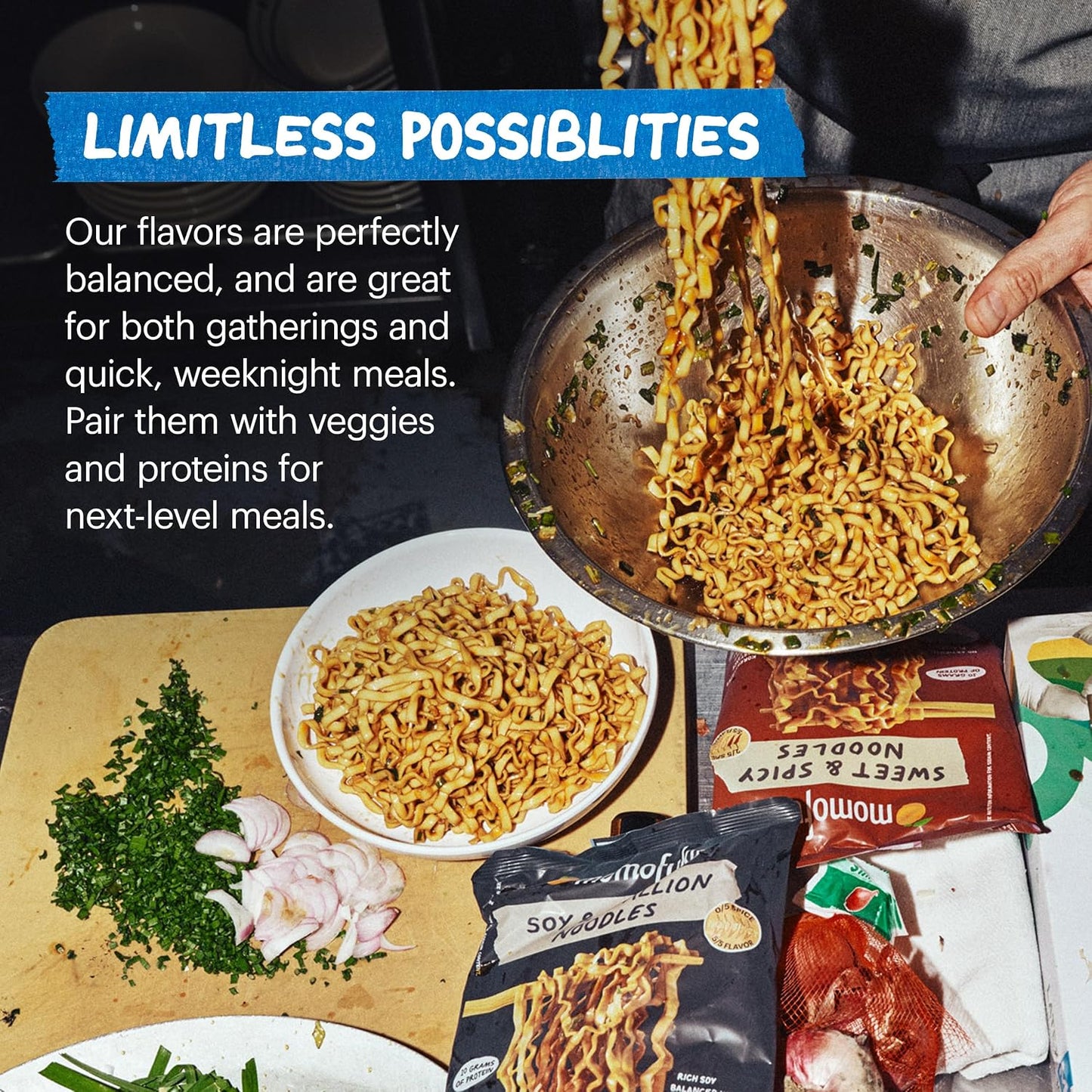 Momofuku Soy & Scallion Ramen Noodles, 4 Pack, Instant Noodles with 10g Protein, Restaurant Quality