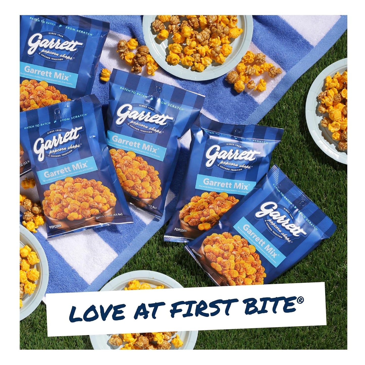 Garrett Popcorn Mix, Cheese and Caramel Popcorn, Gluten Free, 1.9 Ounce Bags, Pack of 12