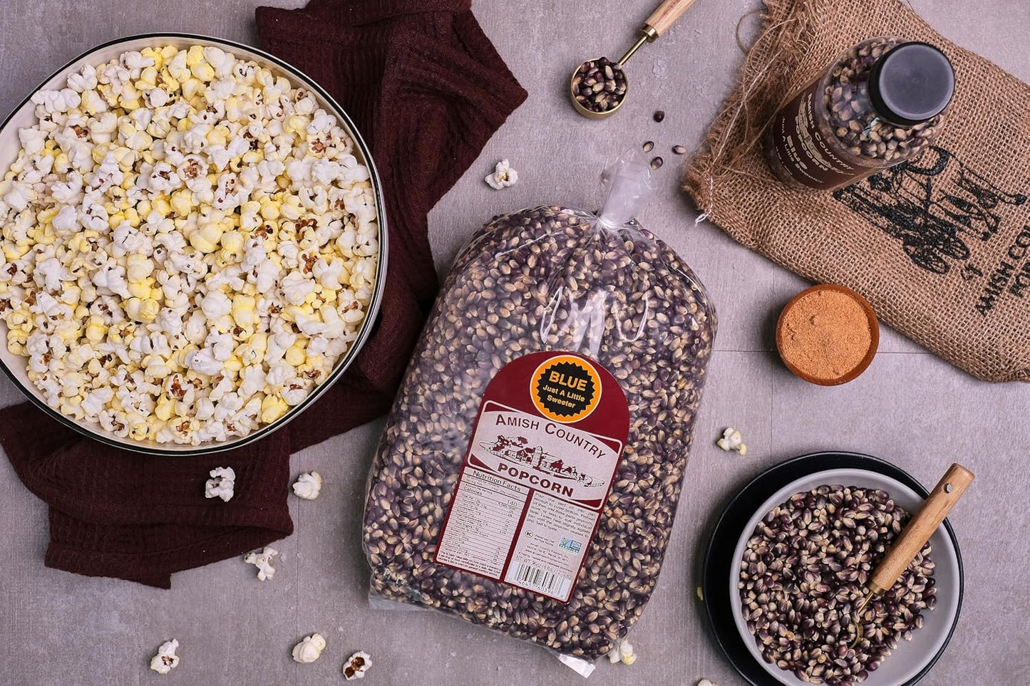 Blue Popcorn Kernels from Amish Country, 6 Pound Bag, Non-GMO and Gluten Free