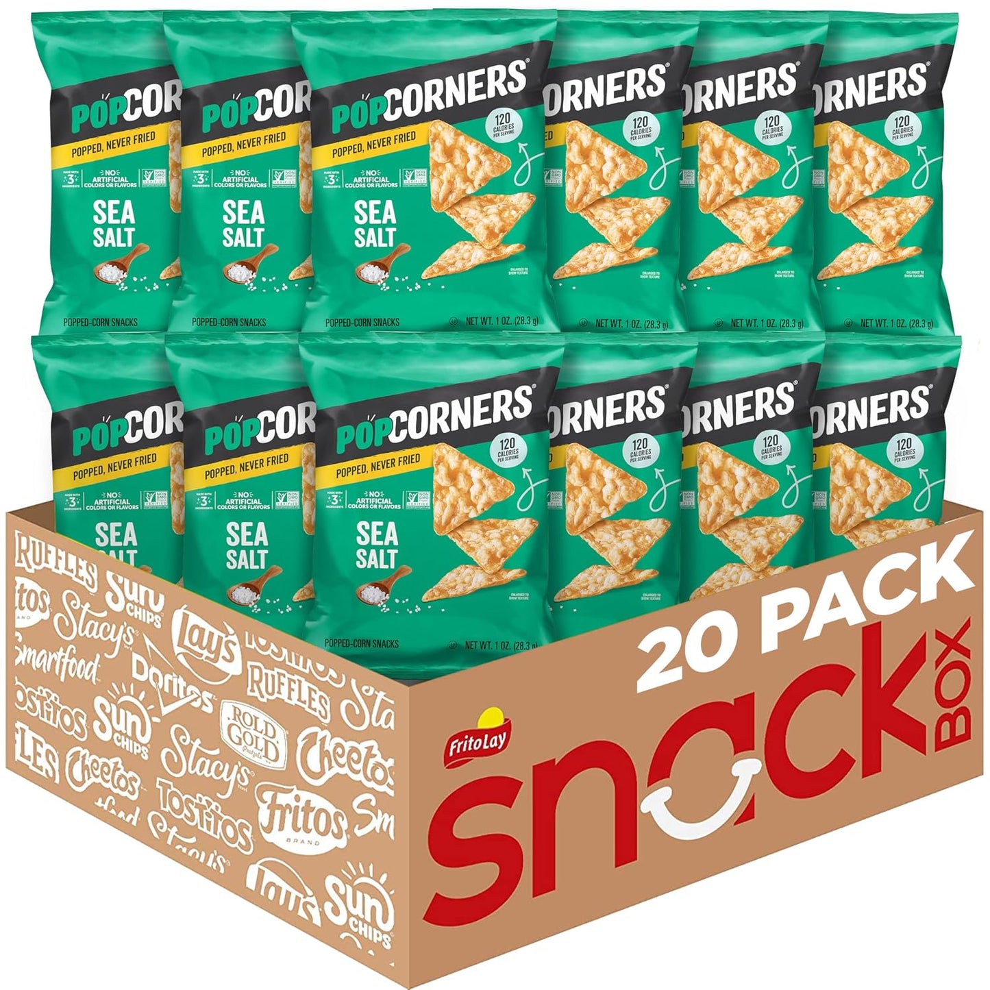 PopCorners Popped Corn Chips Variety Snack Pack 20 Pack Gluten Free