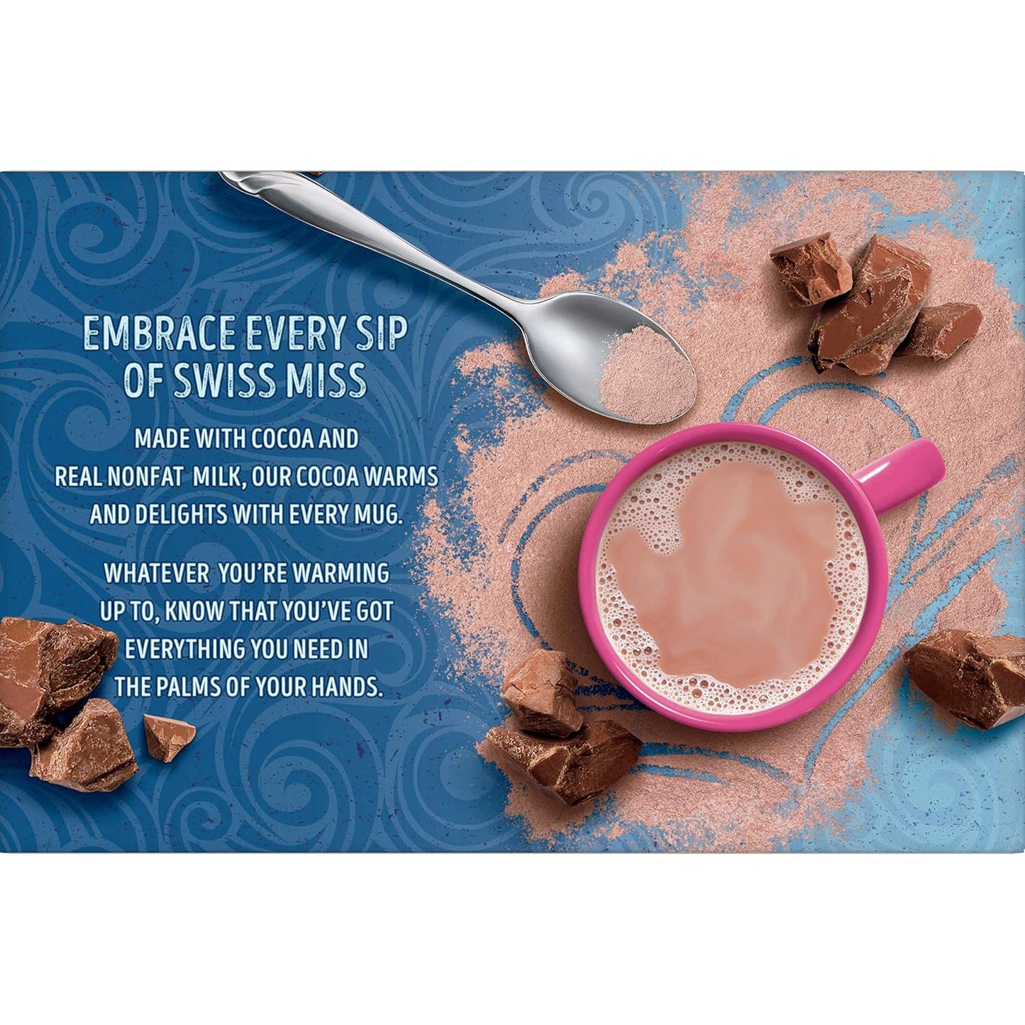 Swiss Miss Milk Chocolate Flavored Reduced Calorie Hot Cocoa Mix, Hot Cocoa Bar Supplies, 0.39 oz., 8-Count Envelopes (12 Boxes)