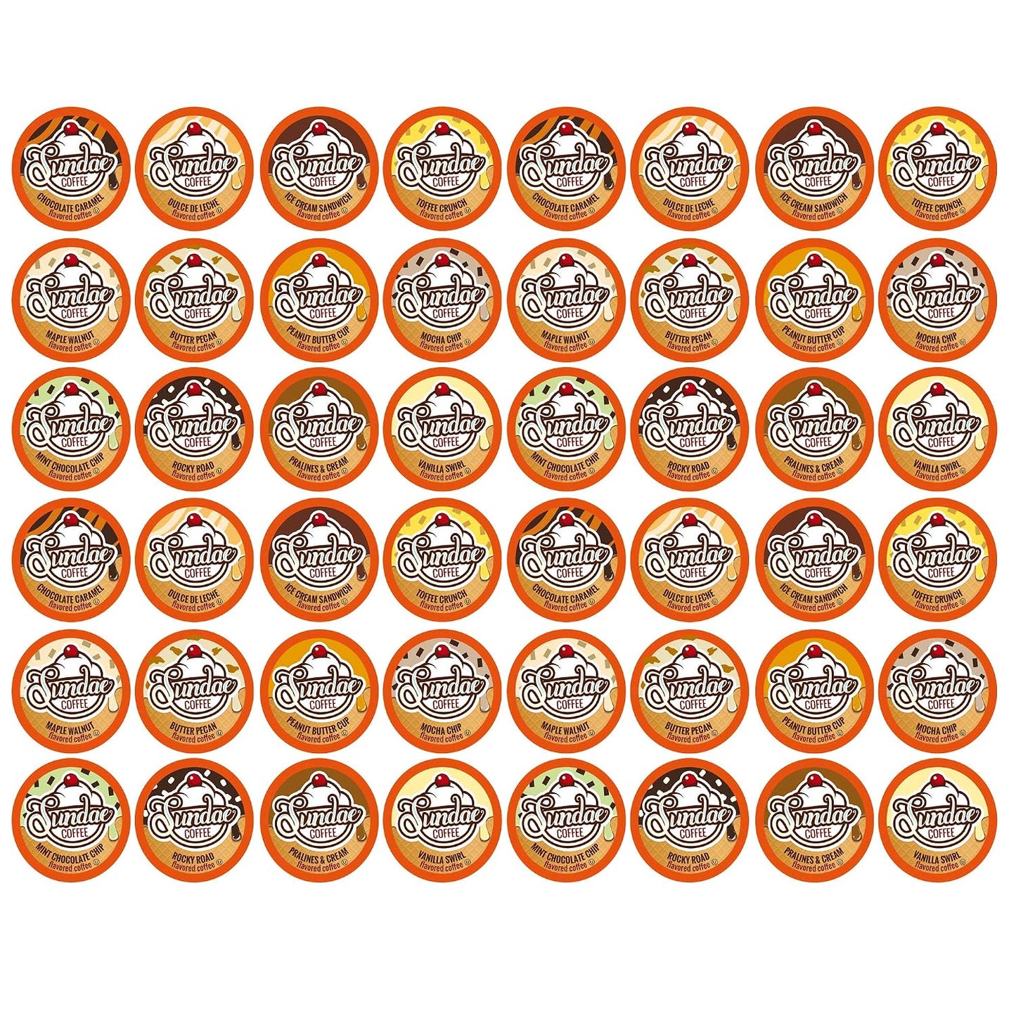 Sundae Ice Cream Flavored Coffee Pods, 48 Count, Compatible with 2.0 Keurig K-Cup Brewer
